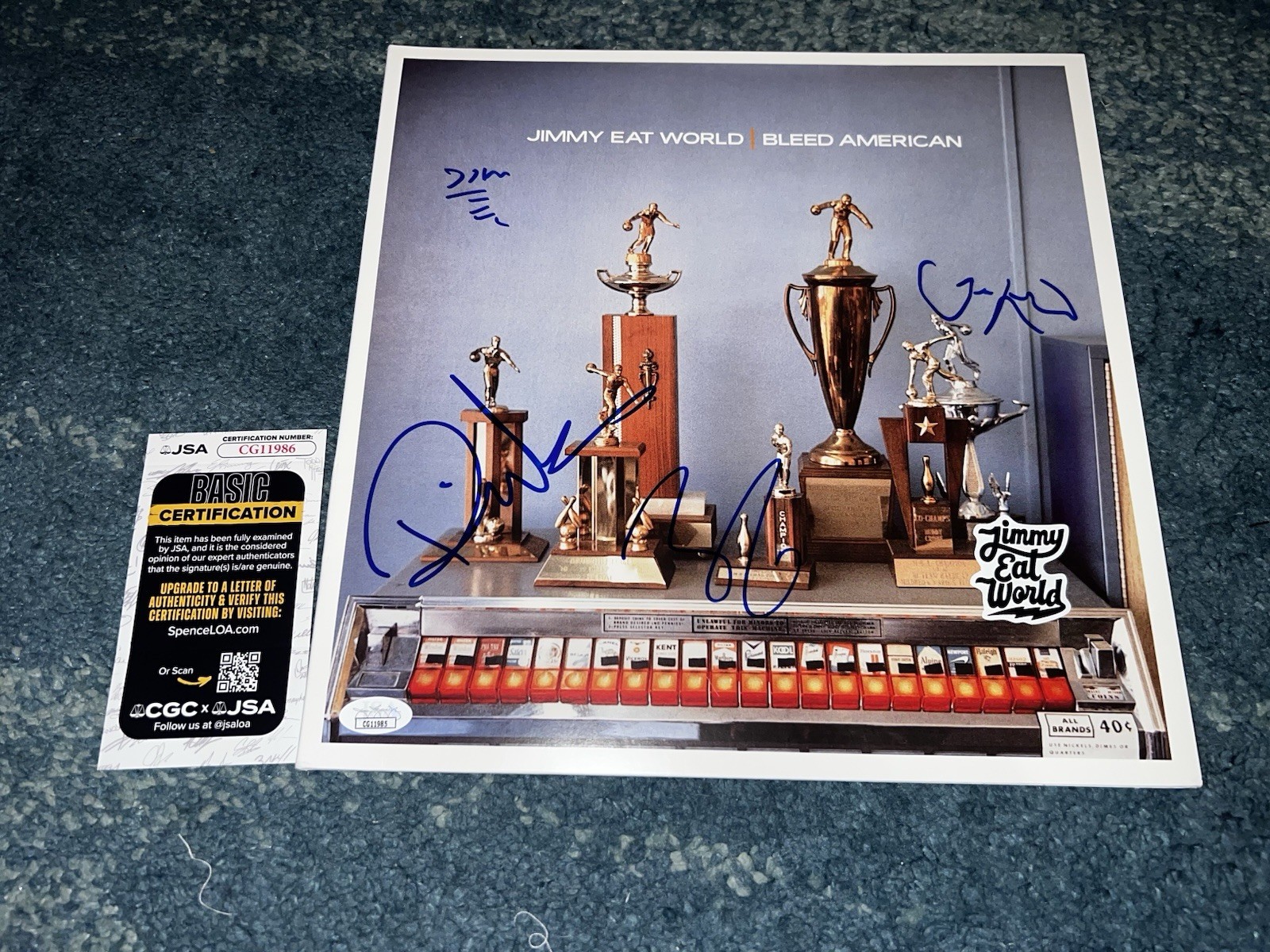 Jimmy Eat World Signed Bleed American Vinyl Album Jim, Zach, Rick & Tom JSA Auth
