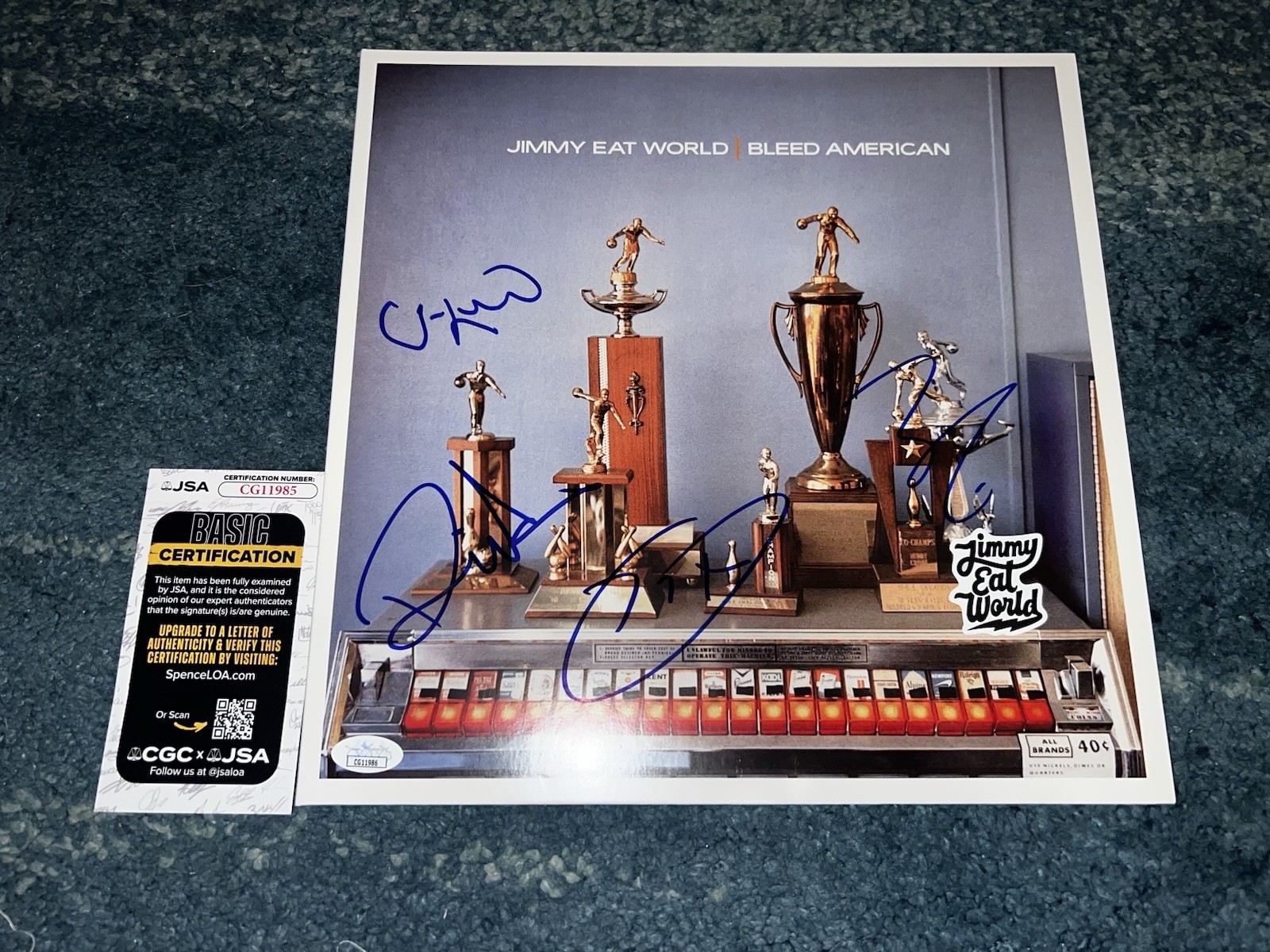 Jimmy Eat World Signed Bleed American Vinyl Album Jim, Zach, Rick & Tom JSA #2
