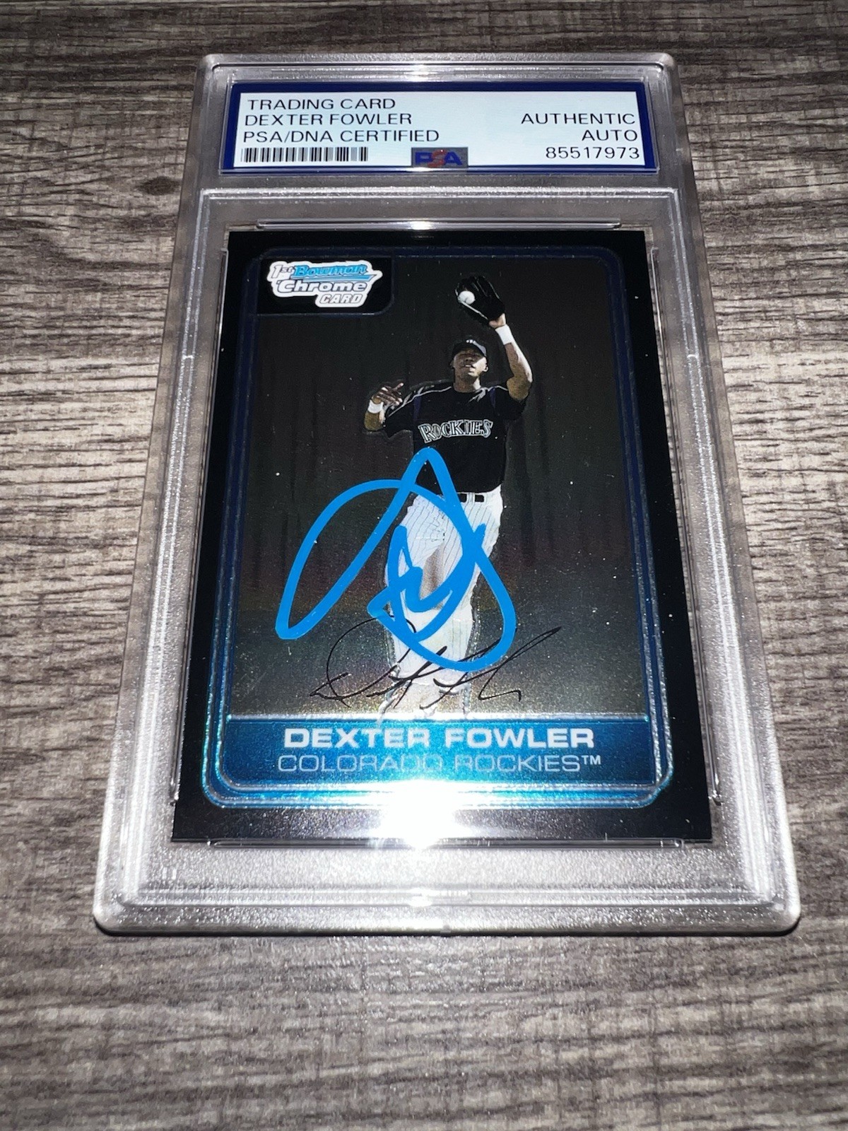 Dexter Fowler Signed 2009 1st Bowman Chrome Trading Card Rockies Cubs PSA/DNA