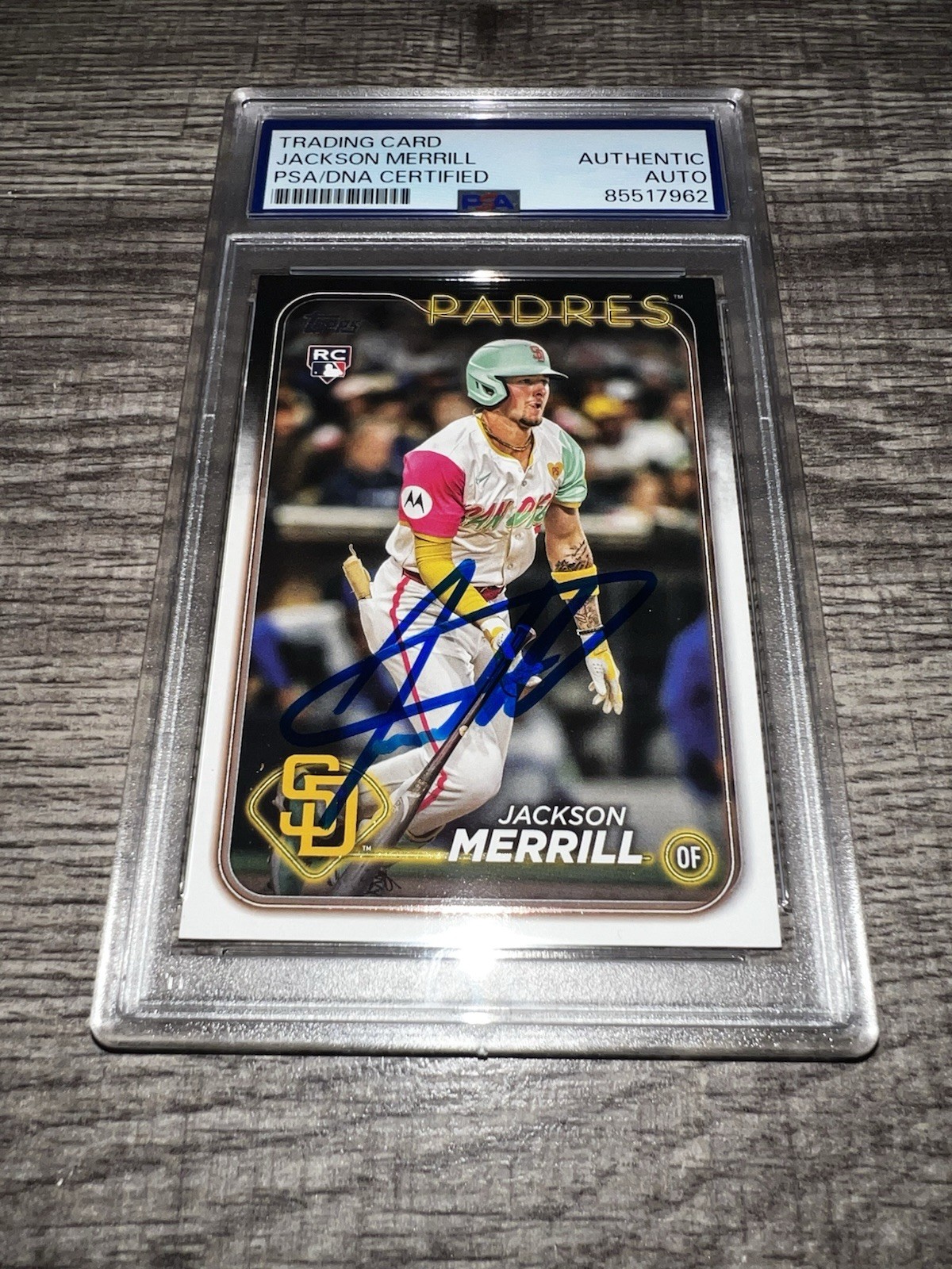 Jackson Merrill Signed 2024 Topps RC Trading Card San Diego Padres PSA/DNA #2