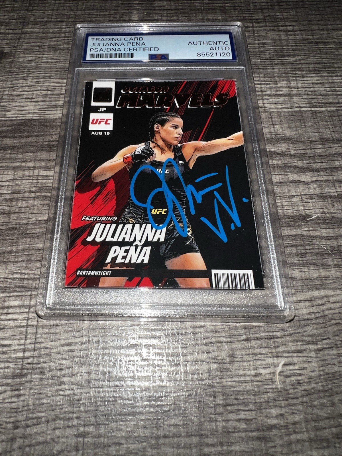 Julianna Pena Signed 2022 Panini Donruss Octagon Marvels UFC Trading Card PSA