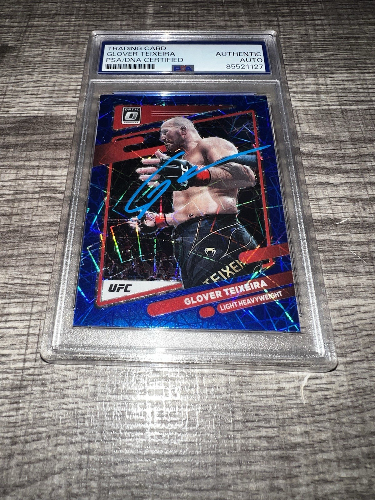 Glover Teixeira Signed 2022 Panini Donruss Optic Prizm UFC Trading Card PSA/DNA