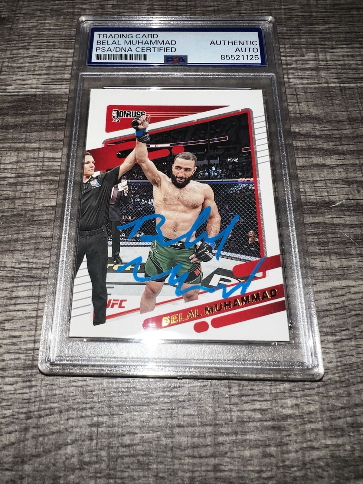 Belal Muhammad Signed 2022 Panini Donruss UFC Trading Card PSA/DNA