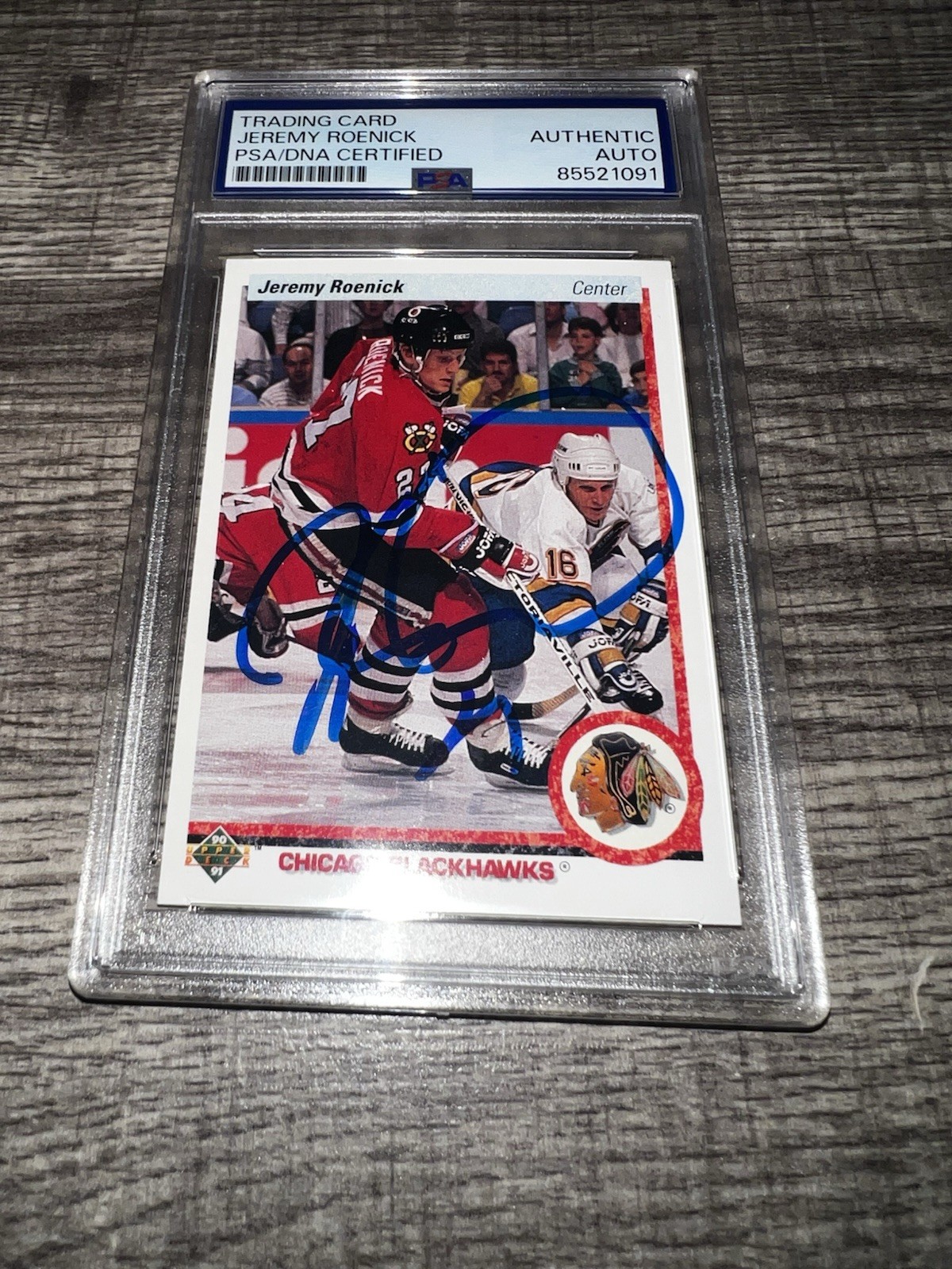 Jeremy Roenick Signed 1990-1991 Upper Deck Trading Card Chi Blackhawks PSA/DNA