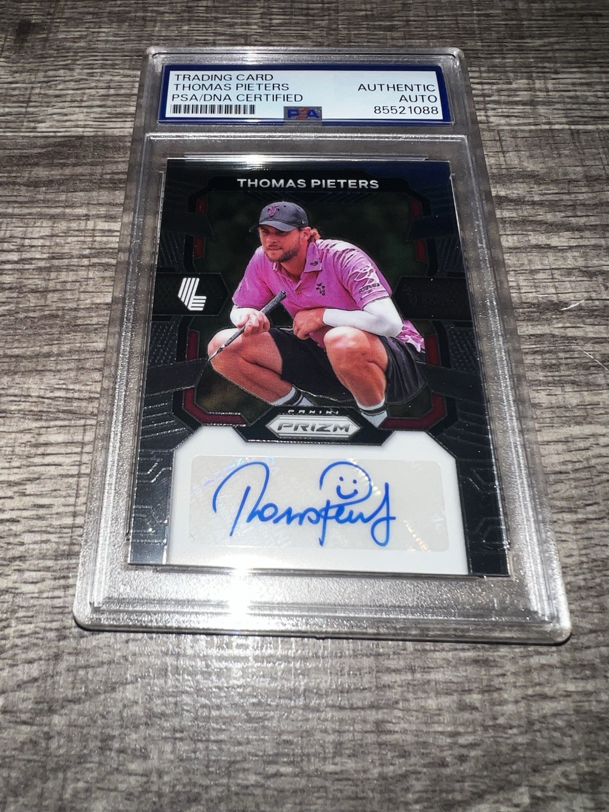 Thomas Pieters Signed 2024 Panini Prizm Liv Golf Trading Card Range Goat PSA/DNA