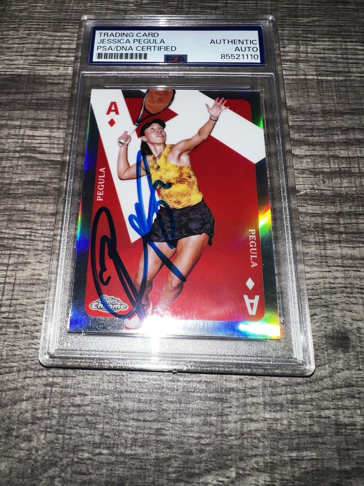 Jessica Pegula Signed 2024 Topps Chrome Tennis Trading Card Aces PSA/DNA