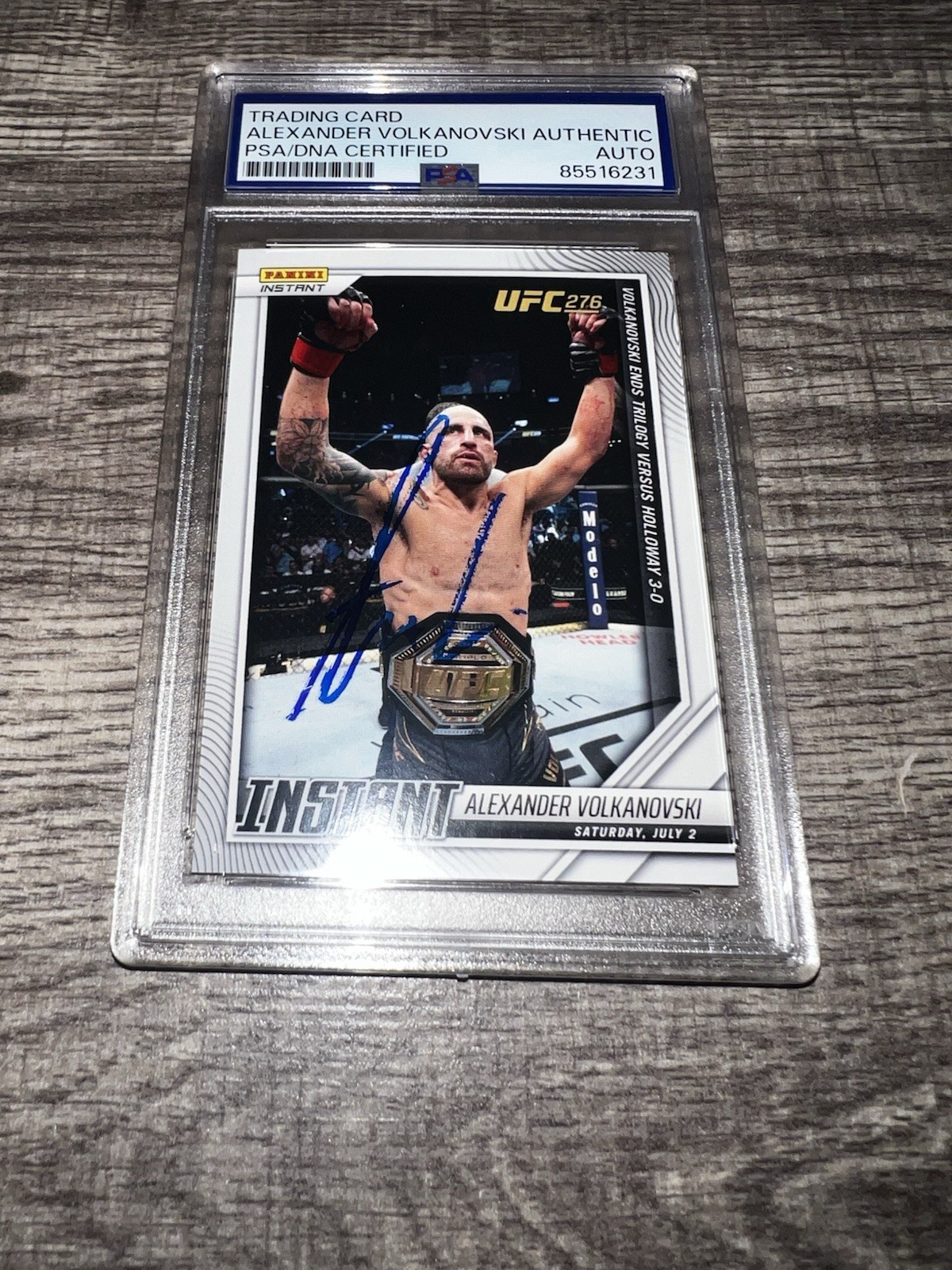Alexander Volkanovski Signed UFC 276 Panini Instant Trading Card Champ PSA/DNA