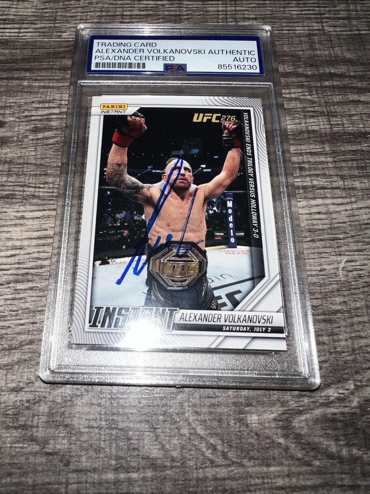 Alexander Volkanovski Signed UFC 276 Panini Instant Trading Card Champ PSA #2