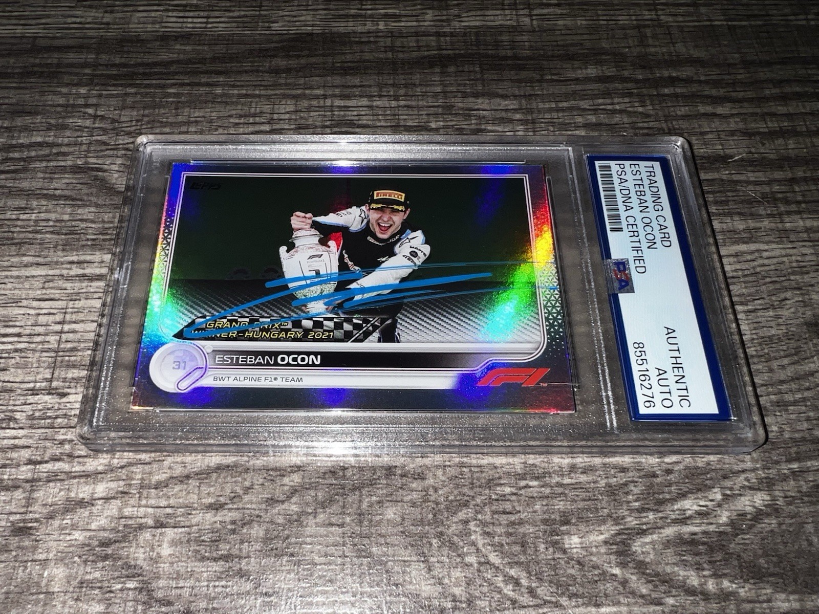 Esteban Ocon Signed 2022 Topps F1 Trading Card #161 Refractor Alpine PSA/DNA