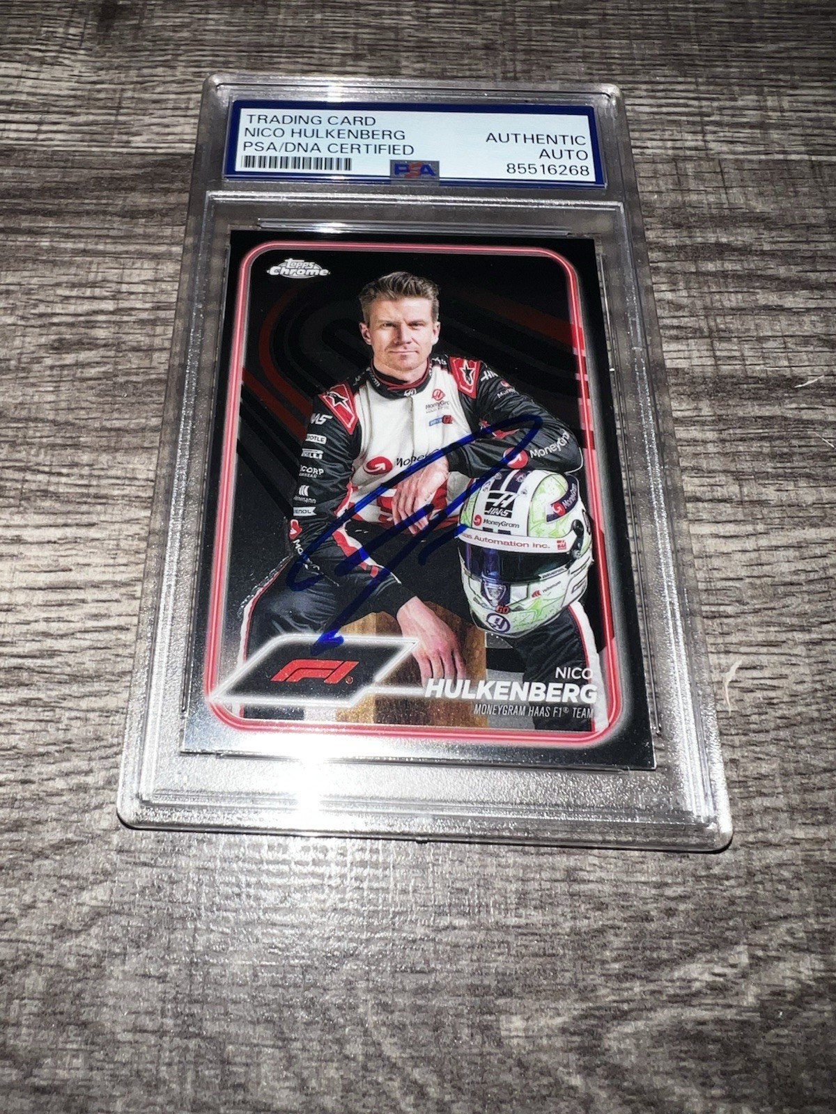 Niko Hulkenberg Signed 2024 Topps Chrome Trading Card #15 F1 Haas Racing PSA/DNA
