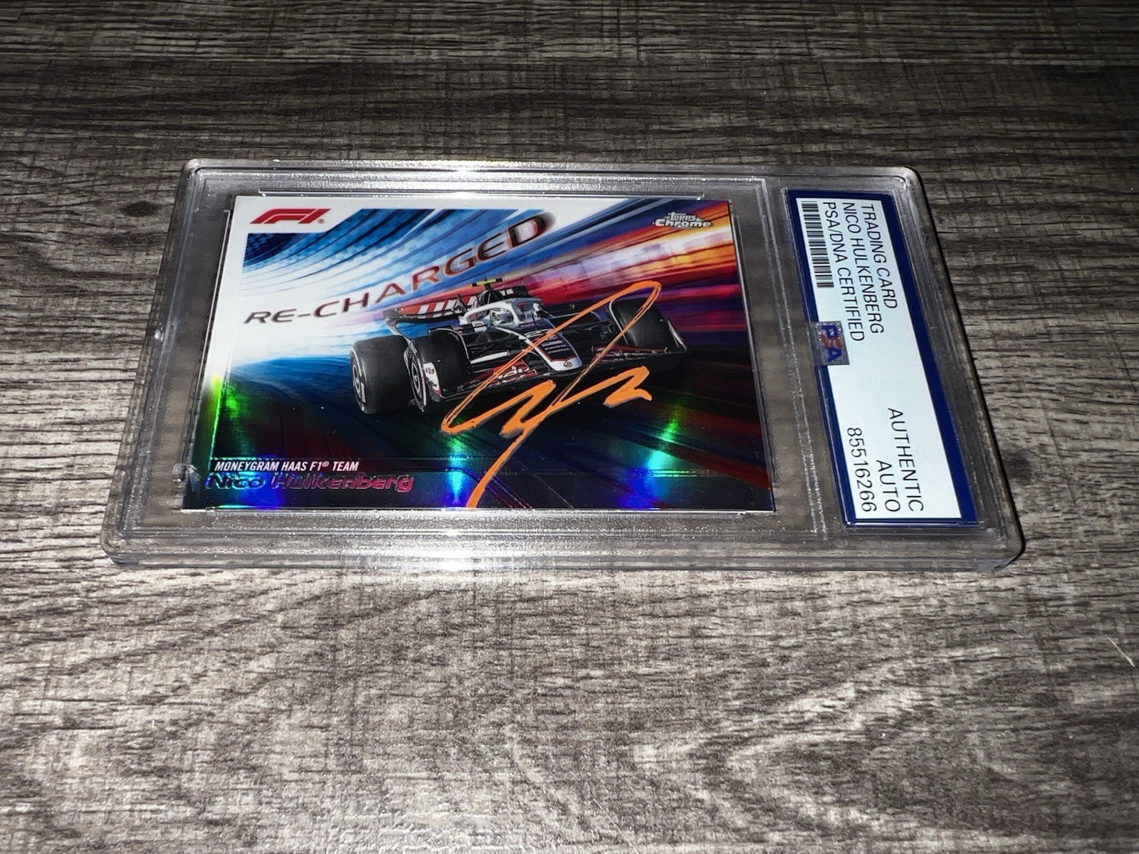 Niko Hulkenberg Signed 2024 Topps Chrome Trading Card Recharged Haas PSA/DNA
