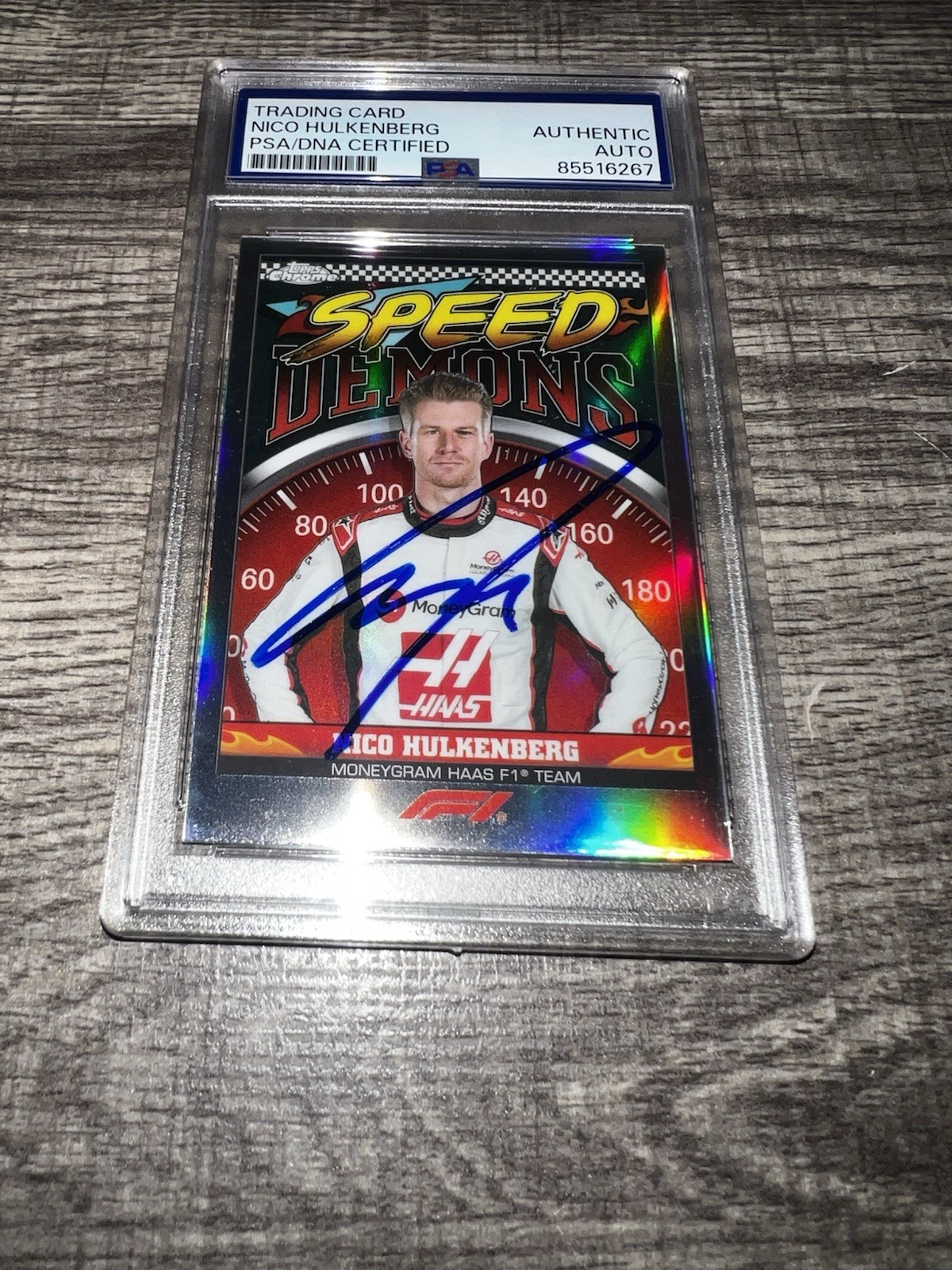 Niko Hulkenberg Signed 2023 Topps Chrome Trading Card Speed Demons Haas PSA/DNA