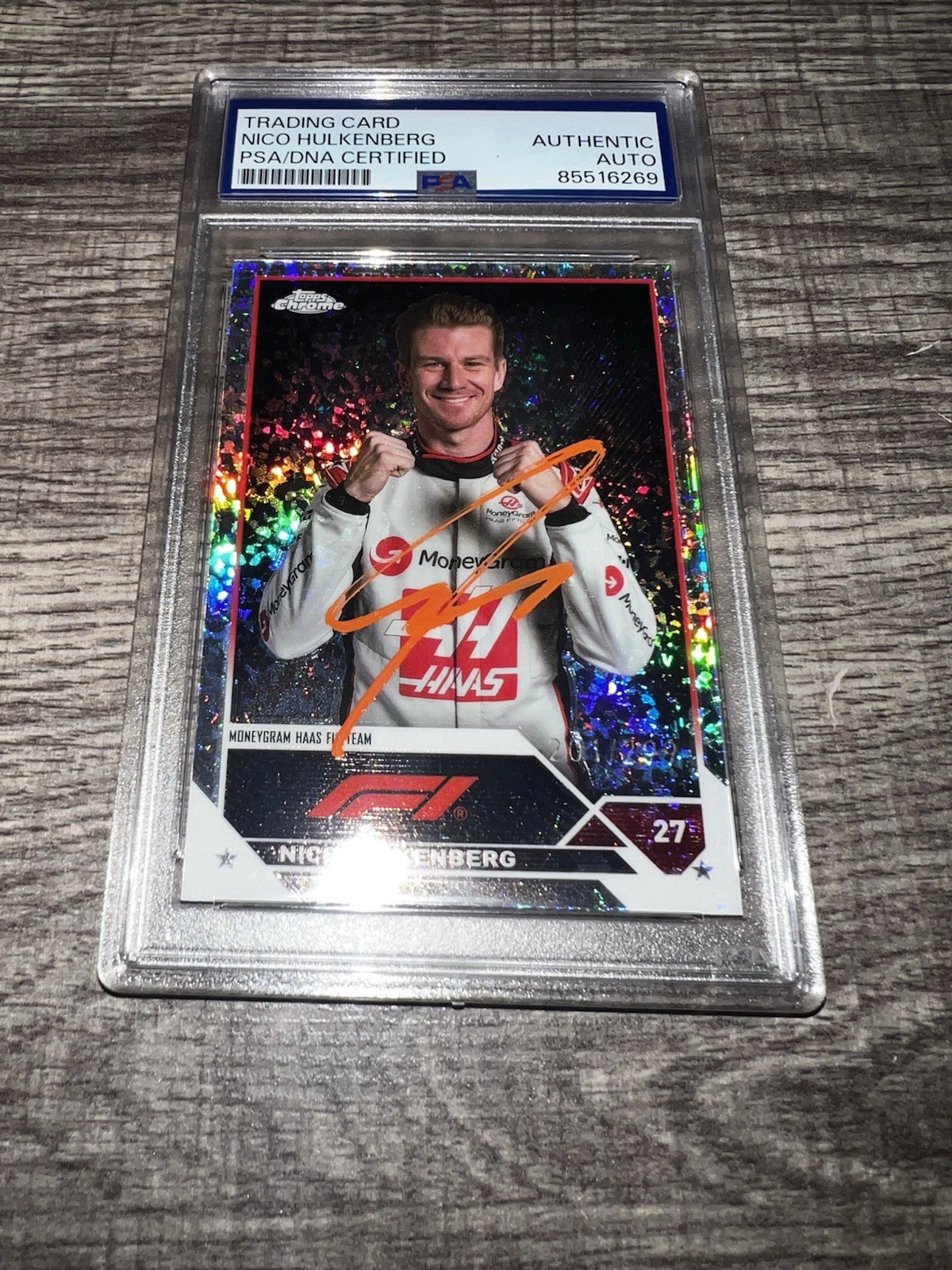 Niko Hulkenberg Signed 2023 Topps Chrome Trading Card #43 F1 Haas Racing PSA/DNA