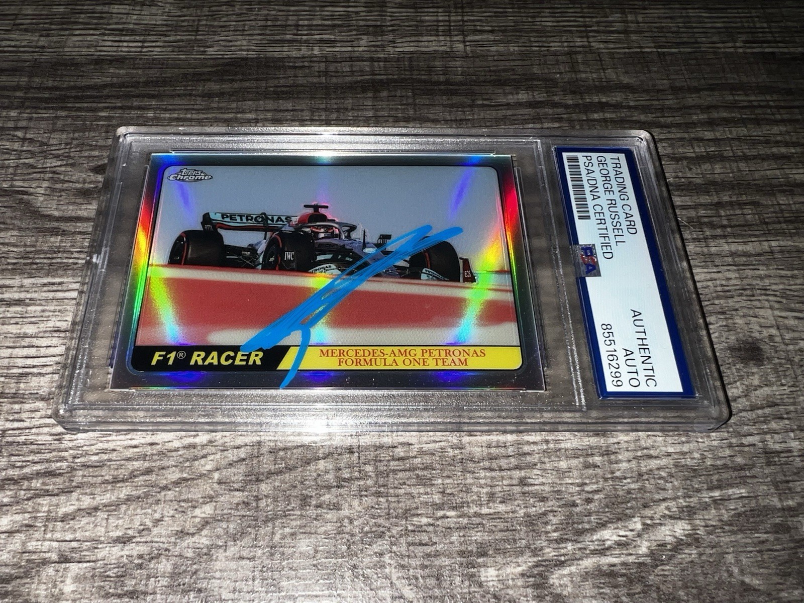 George Russell Signed 2021 Topps Chrome F1 Trading Card #T68-GR Mercedes PSA/DNA