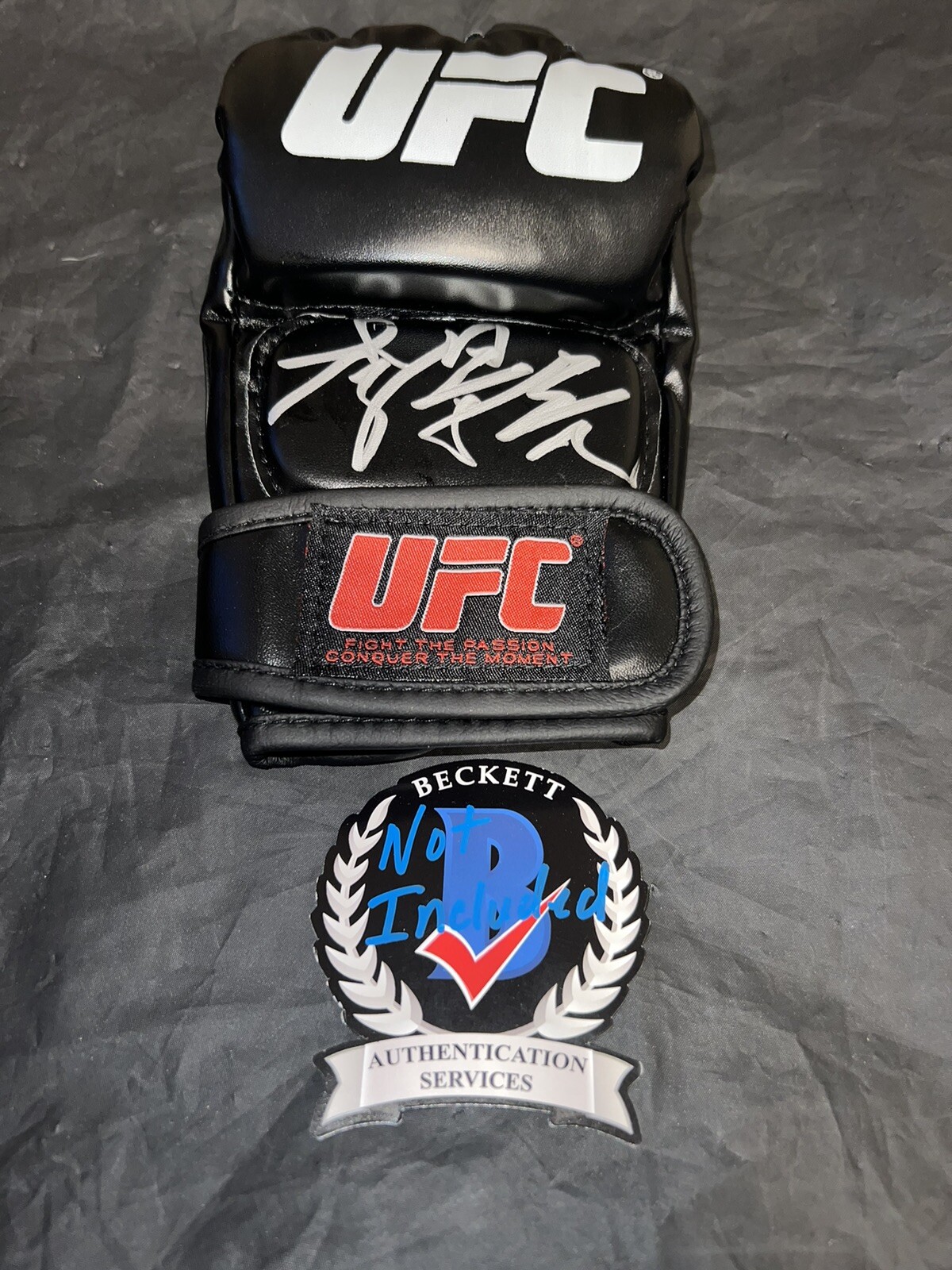 Li Jingliang Signed UFC Boxing Glove UFC Champ “The Leech” Beckett