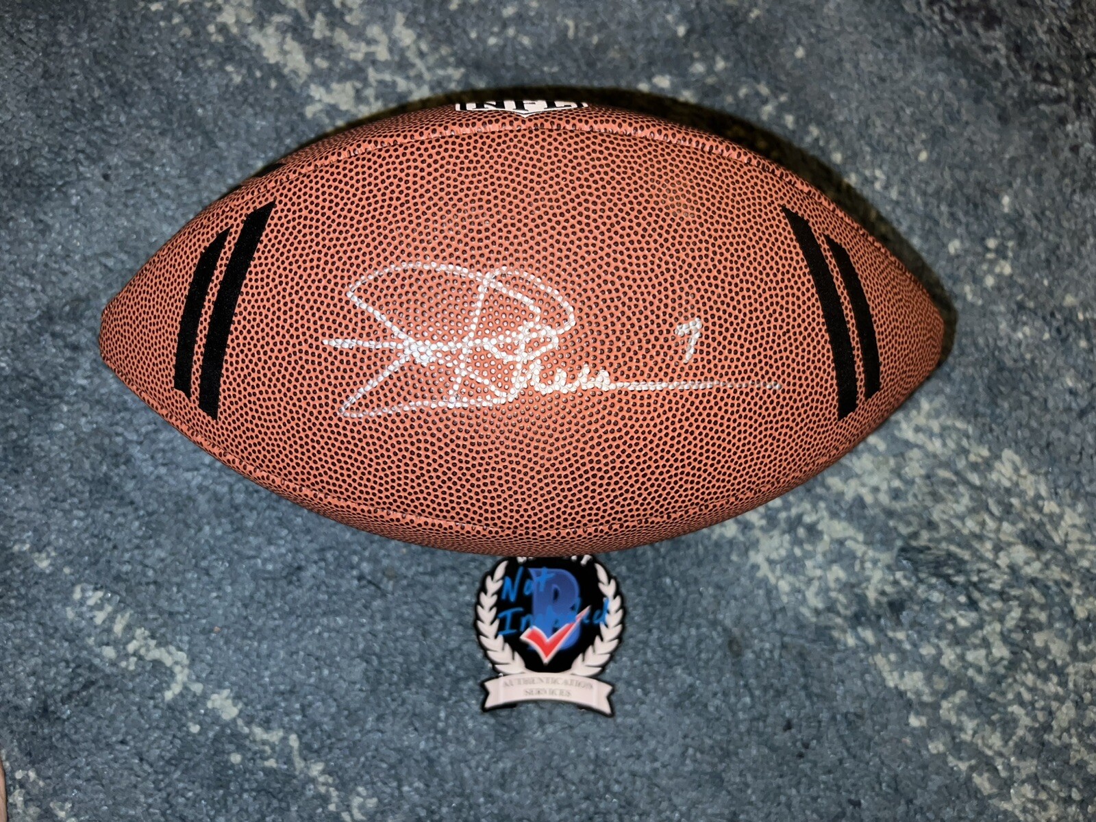 Joe Theismann Signed Wilson NFL Football New Washington Redskins Star Beckett #4