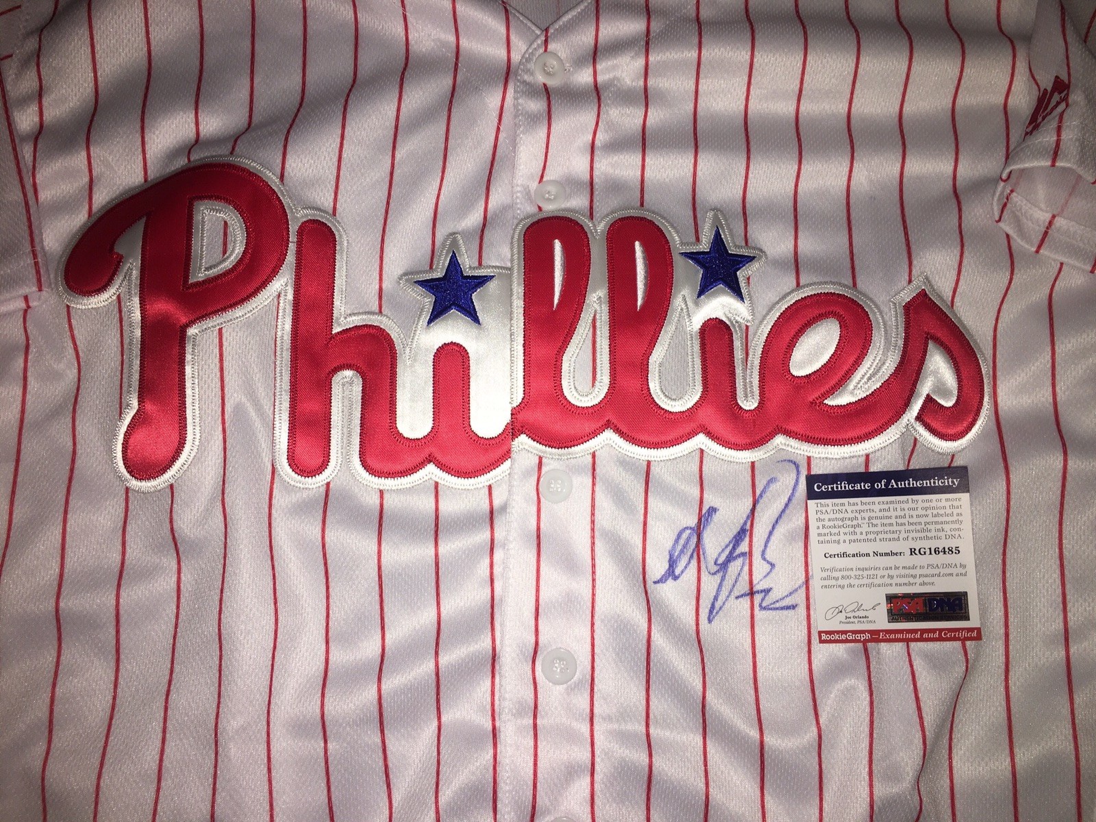 Cornelius Randolph Signed Philadelphia Phillies Jersey Top Prospect PSA/DNA