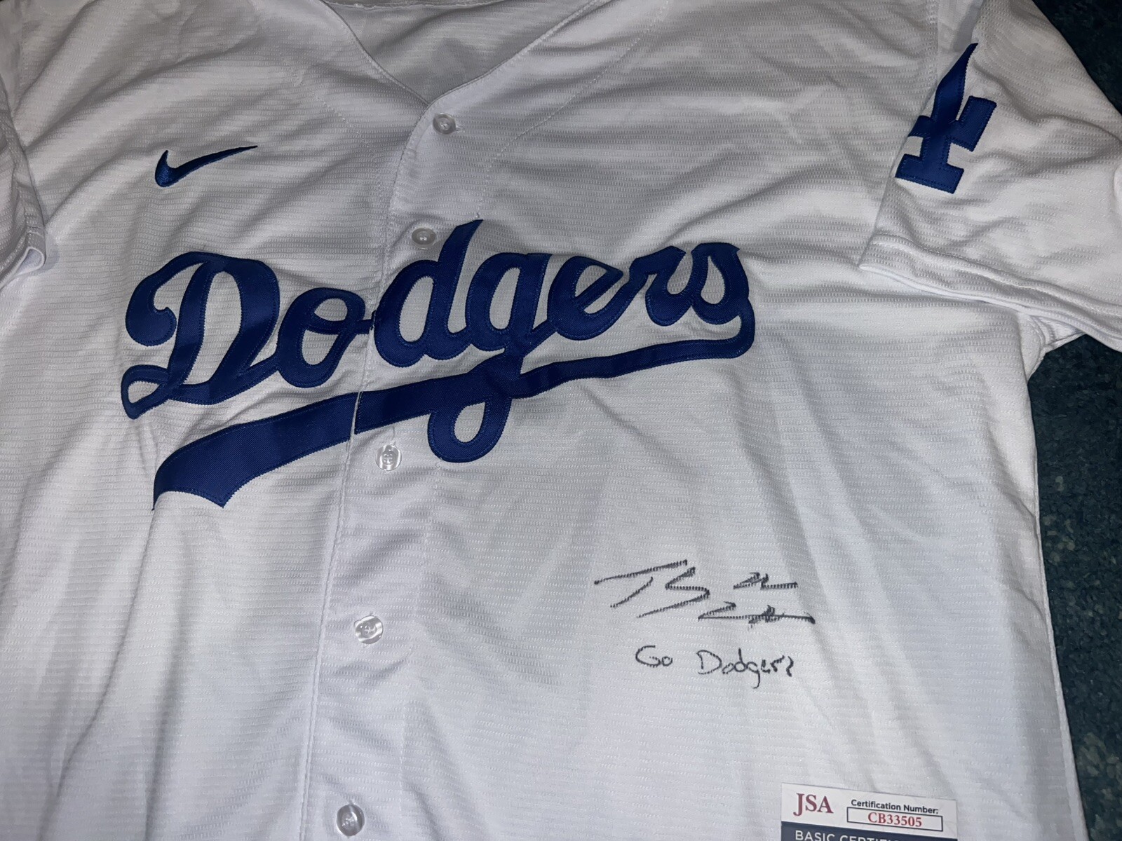 Tanner Scott Signed Los Angeles Dodgers Jersey Star Pitcher JSA Auth #2