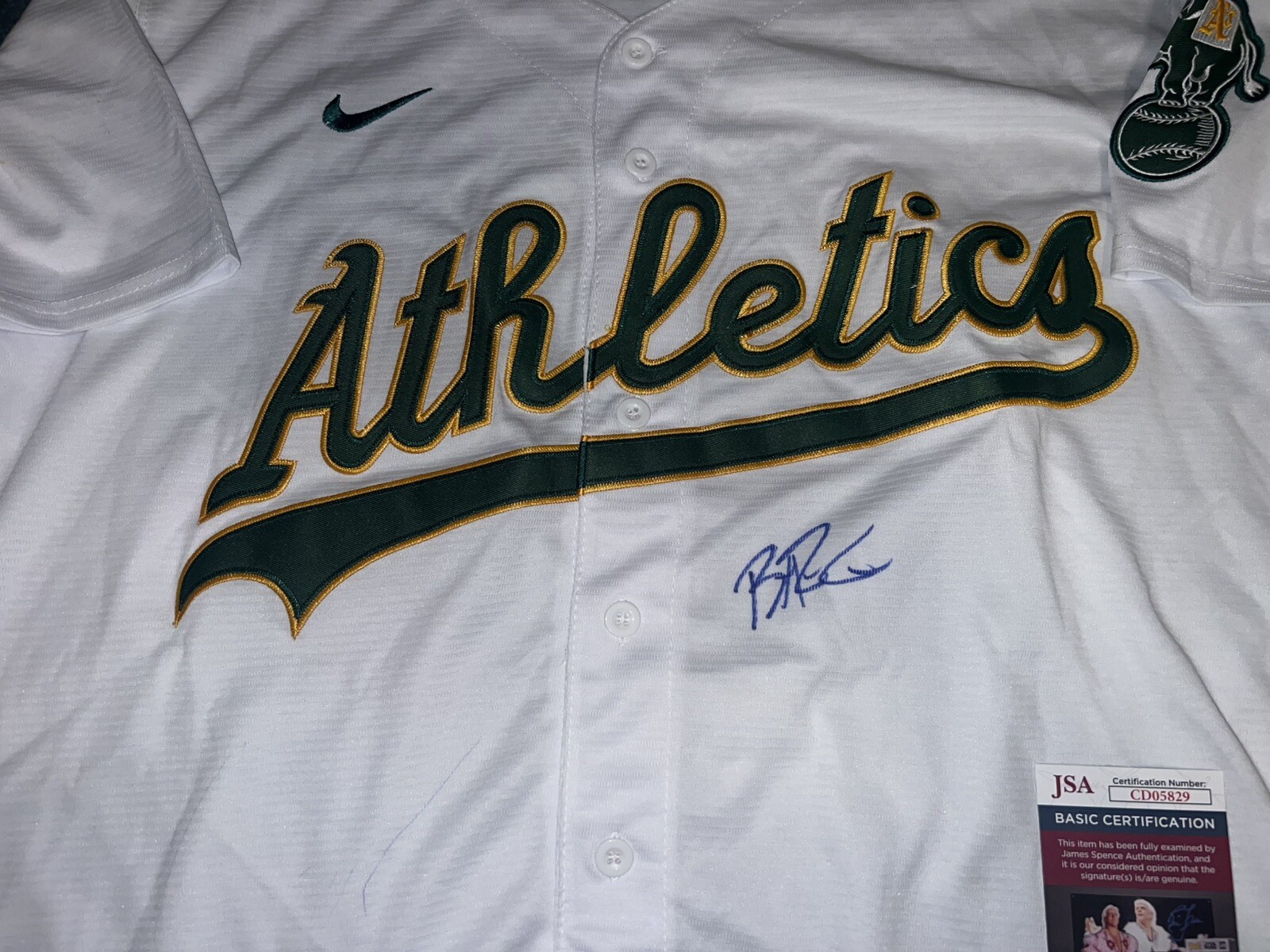 Brent Rooker Signed Athletics Jersey Star Slugger JSA Auth
