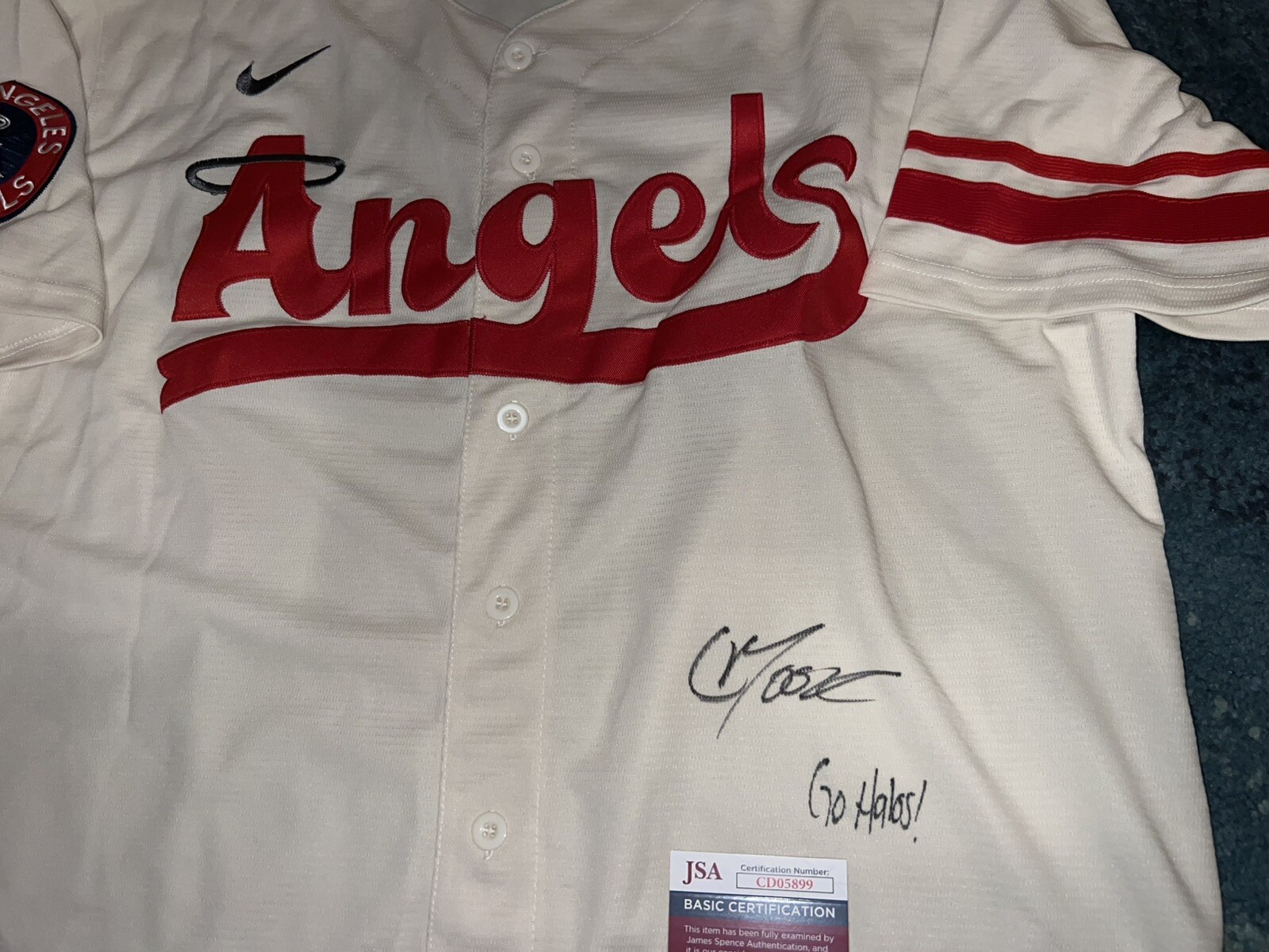 Christian Moore Signed Los Angeles Angels Jersey Star Slugger JSA Auth #2