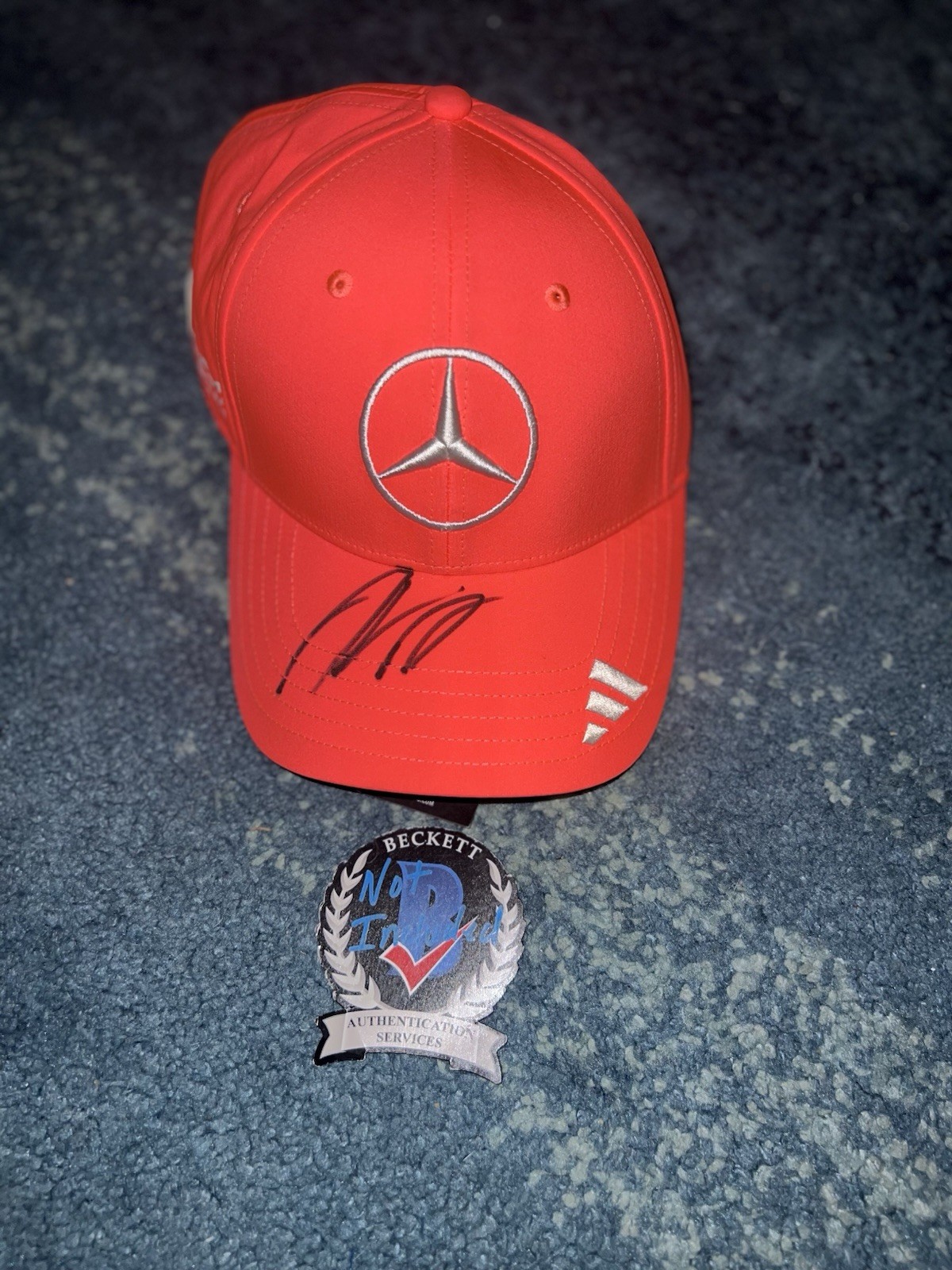 Andrea Kimi Antonelli Signed Mercedes Racing Hat #12 F1 2025 Miami Hat Beckett