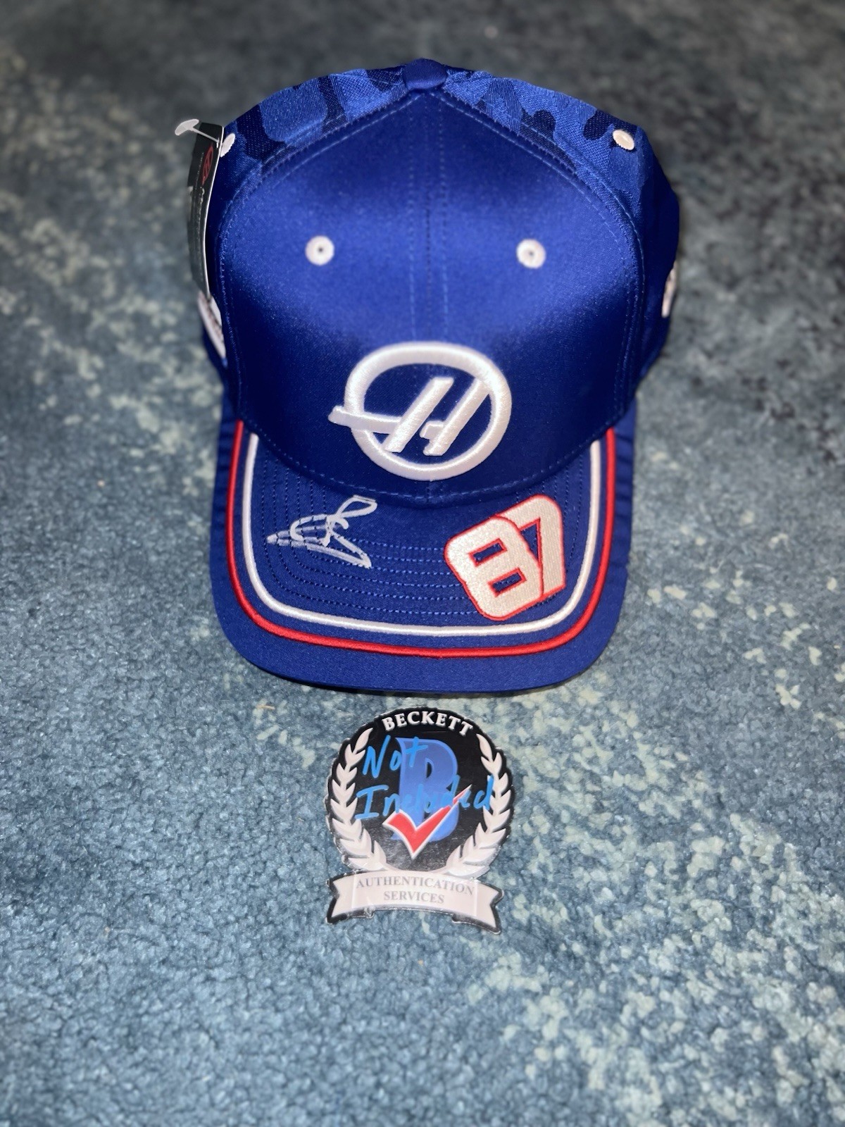 Ollie Oliver Bearman Signed Haas Racing Hat #87 F1 2025 Rookie Beckett #2