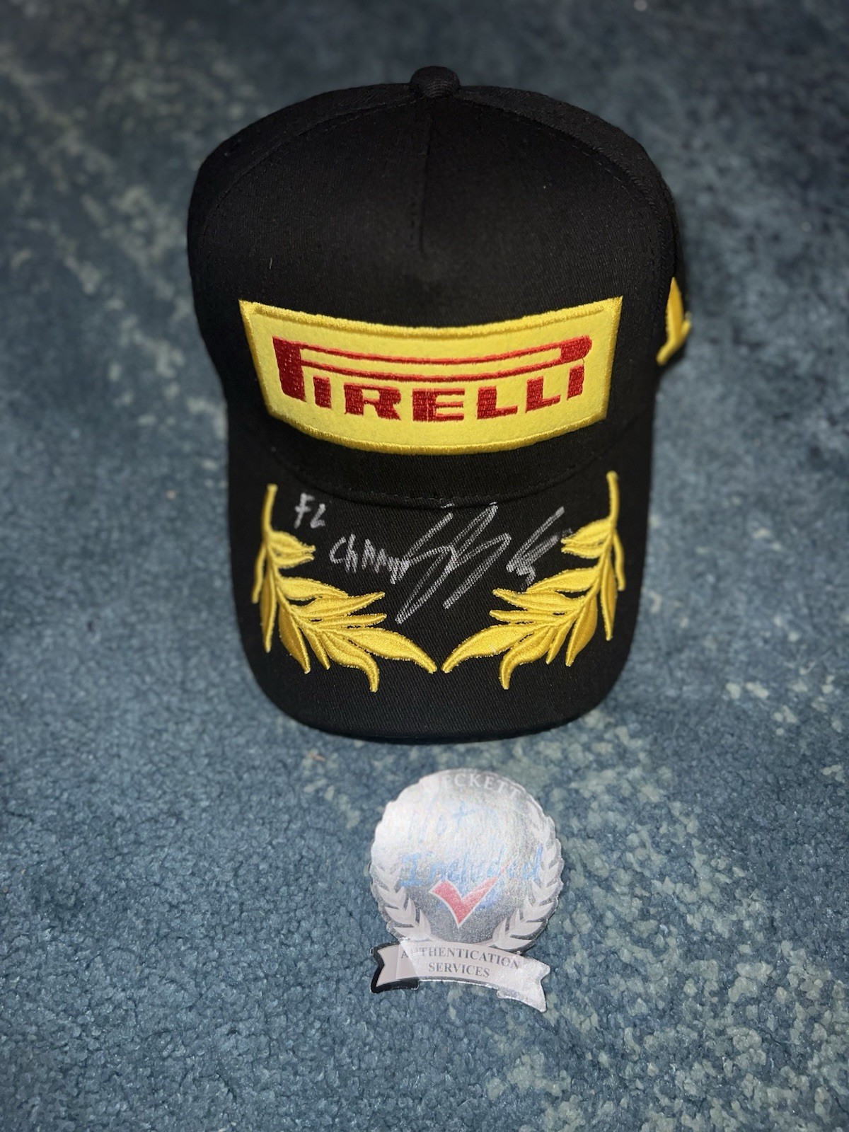 Gabriel Bortoleto Signed Pirelli Podium Hat F1 Sauber 2025 Rookie Beckett #3