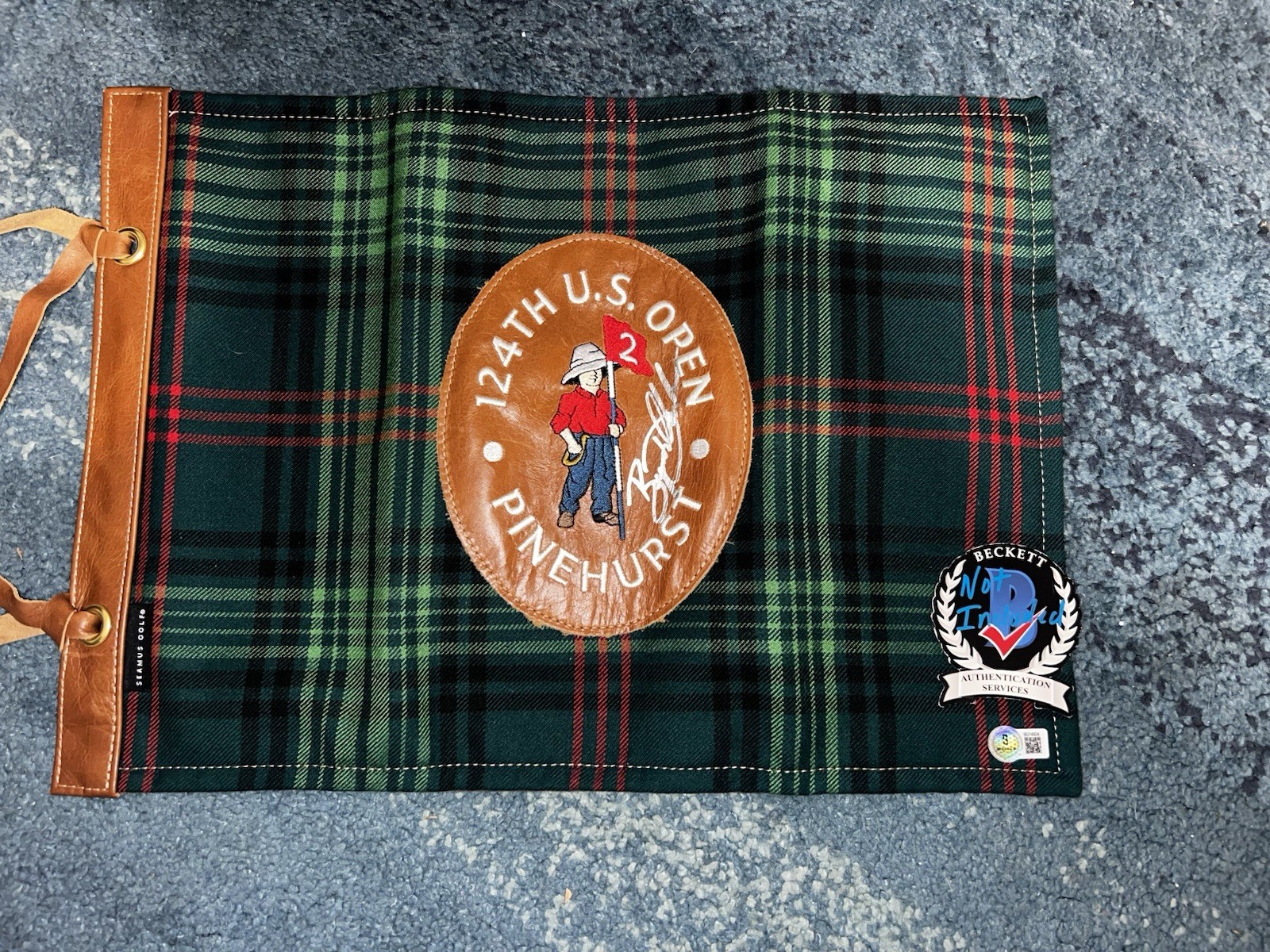 Bryson DeChambeau Signed Official Seamus 2024 US Open Flag Pinehurst Beckett