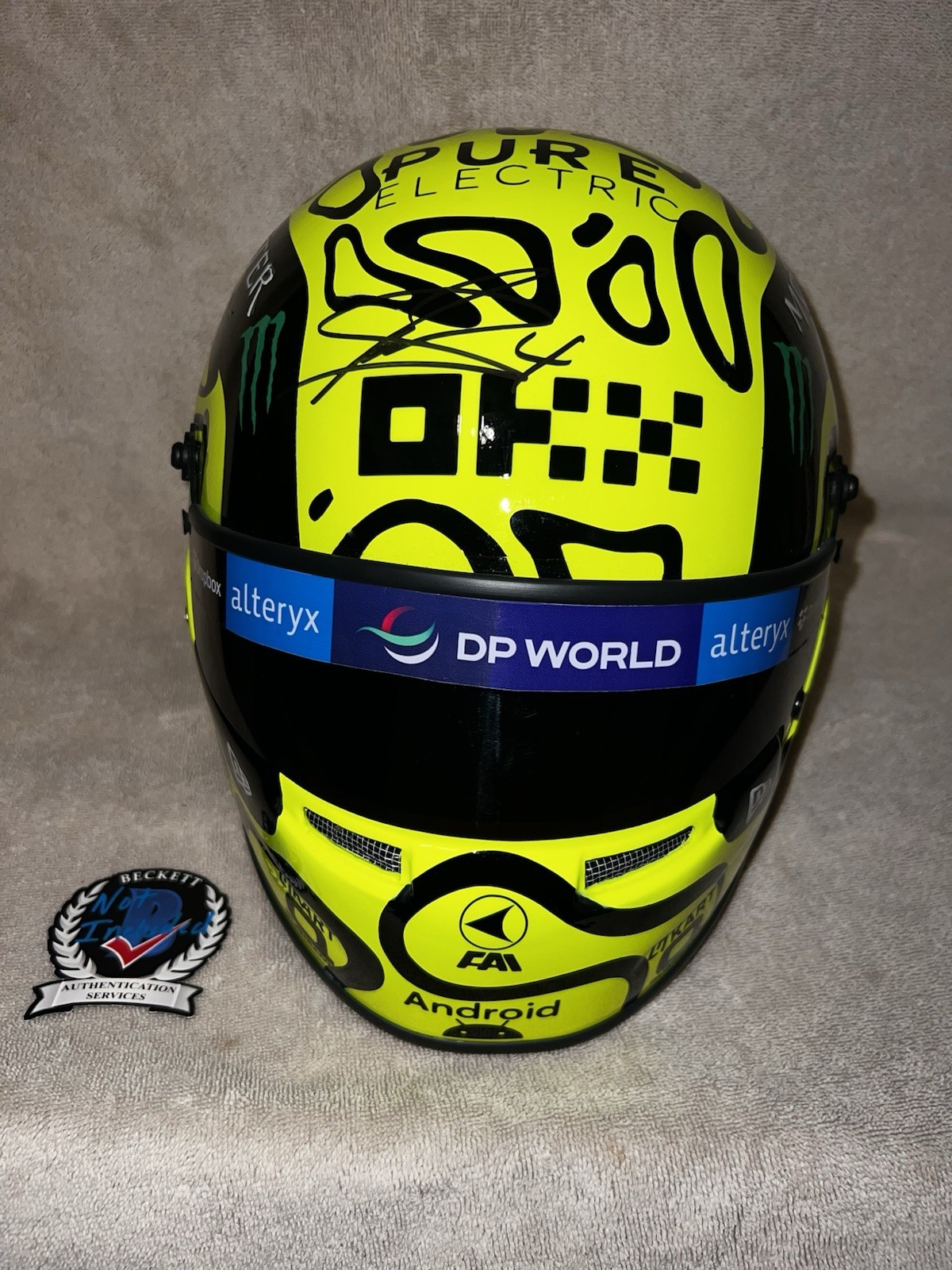 Lando Norris Signed 1:1 Full Size Helmet Replica 2024 Season 1st Win Beckett