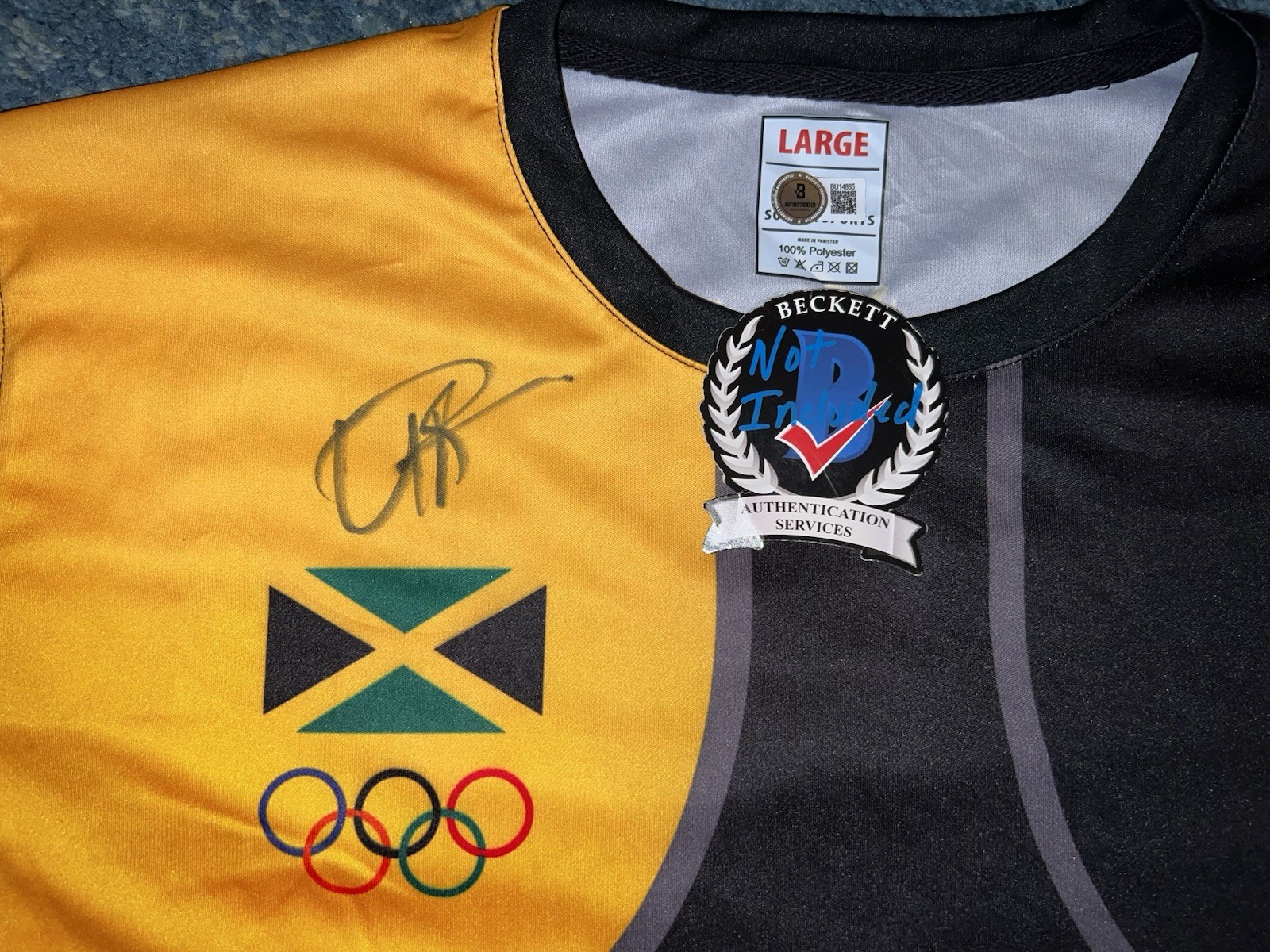 Usain Bolt Signed Puma Rio Olympics Jersey Jamaican Legend Superstar Beckett #3