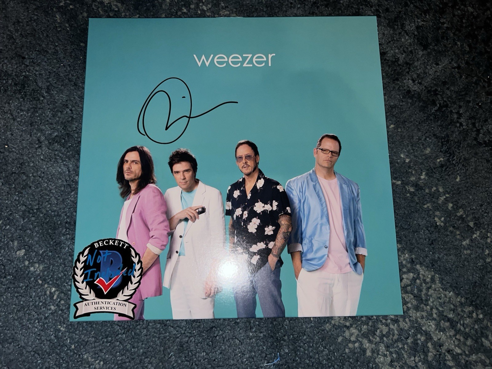 Rivers Cuomo Signed The Teal Album Vinyl Weezer Lead Legend Beckett