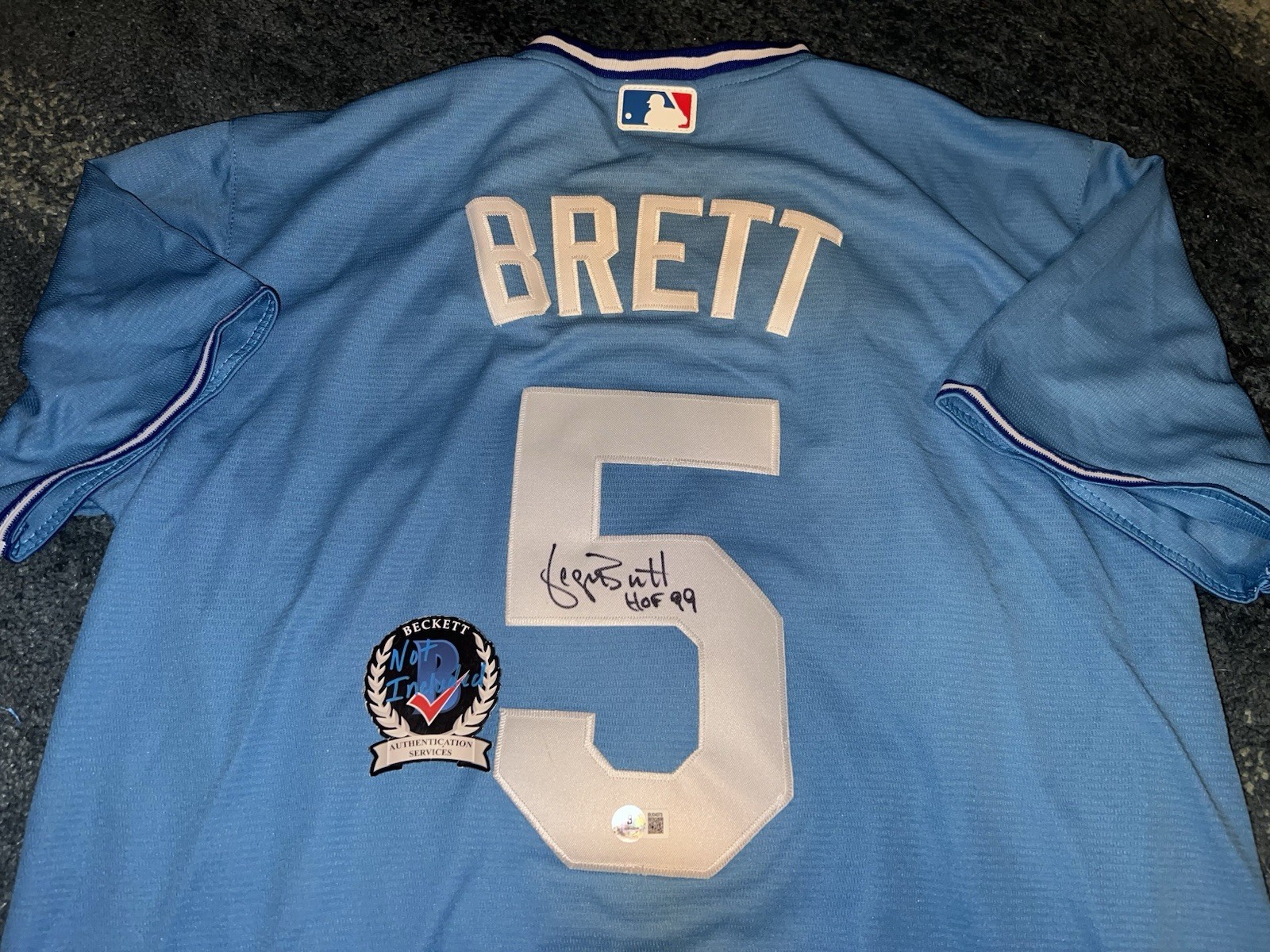 George Brett Signed Kansas City Royals Jersey Hall Of Fame Superstar Beckett #2