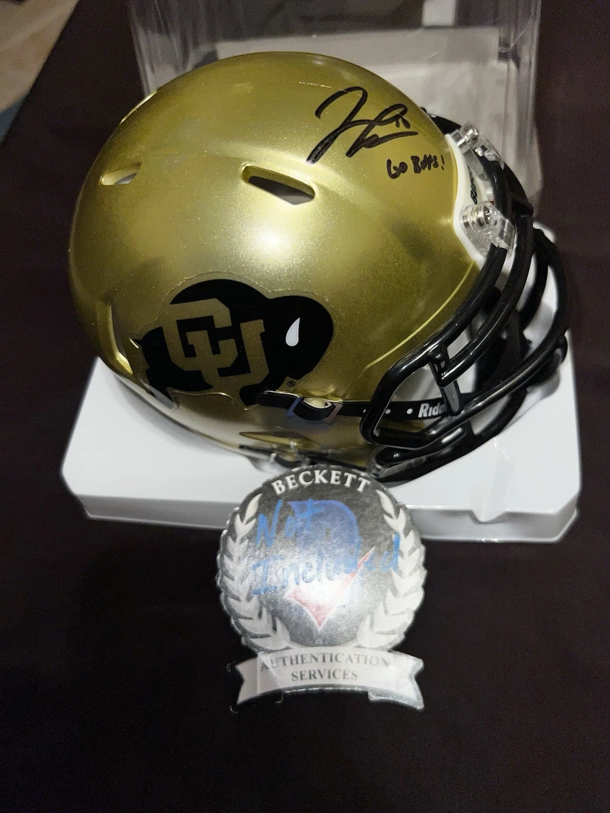 Julian Lewis Signed Official University Of Colorado Mini Helmet Buffs Beckett