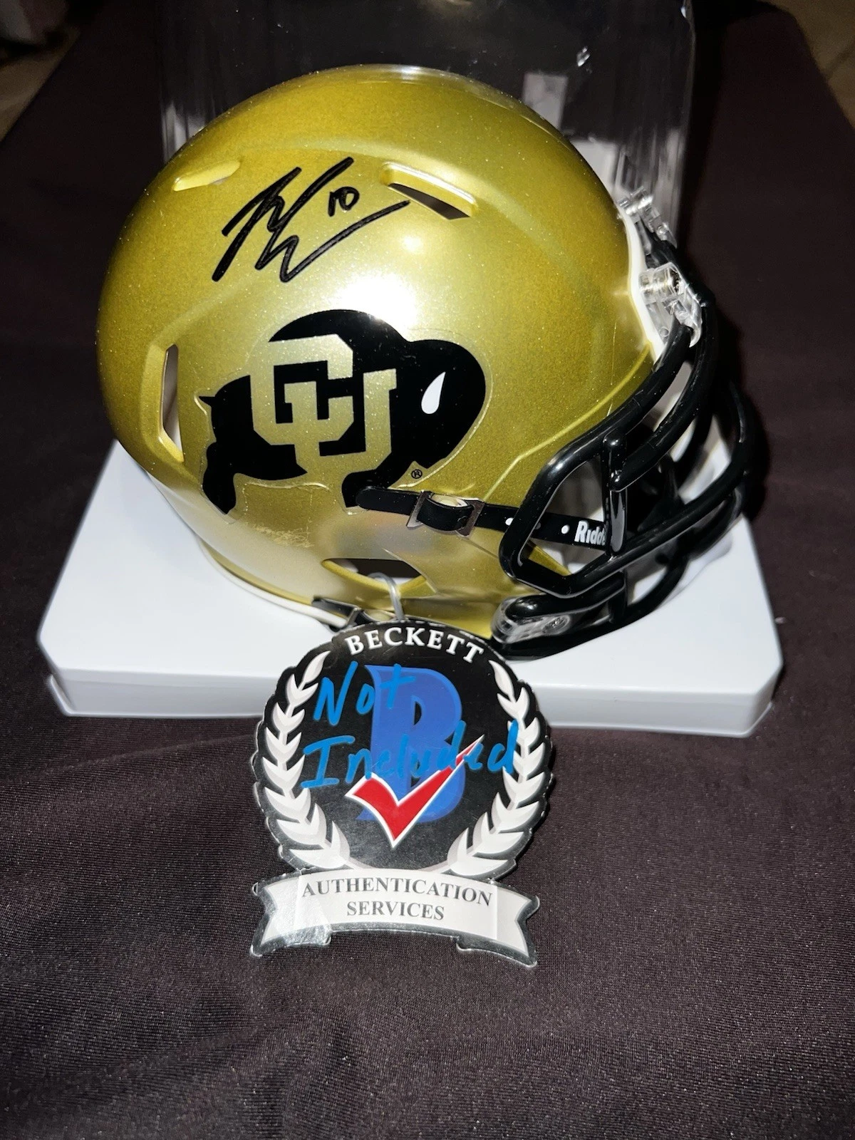 Julian Lewis Signed Official University Of Colorado Mini Helmet Buffs Beckett #2
