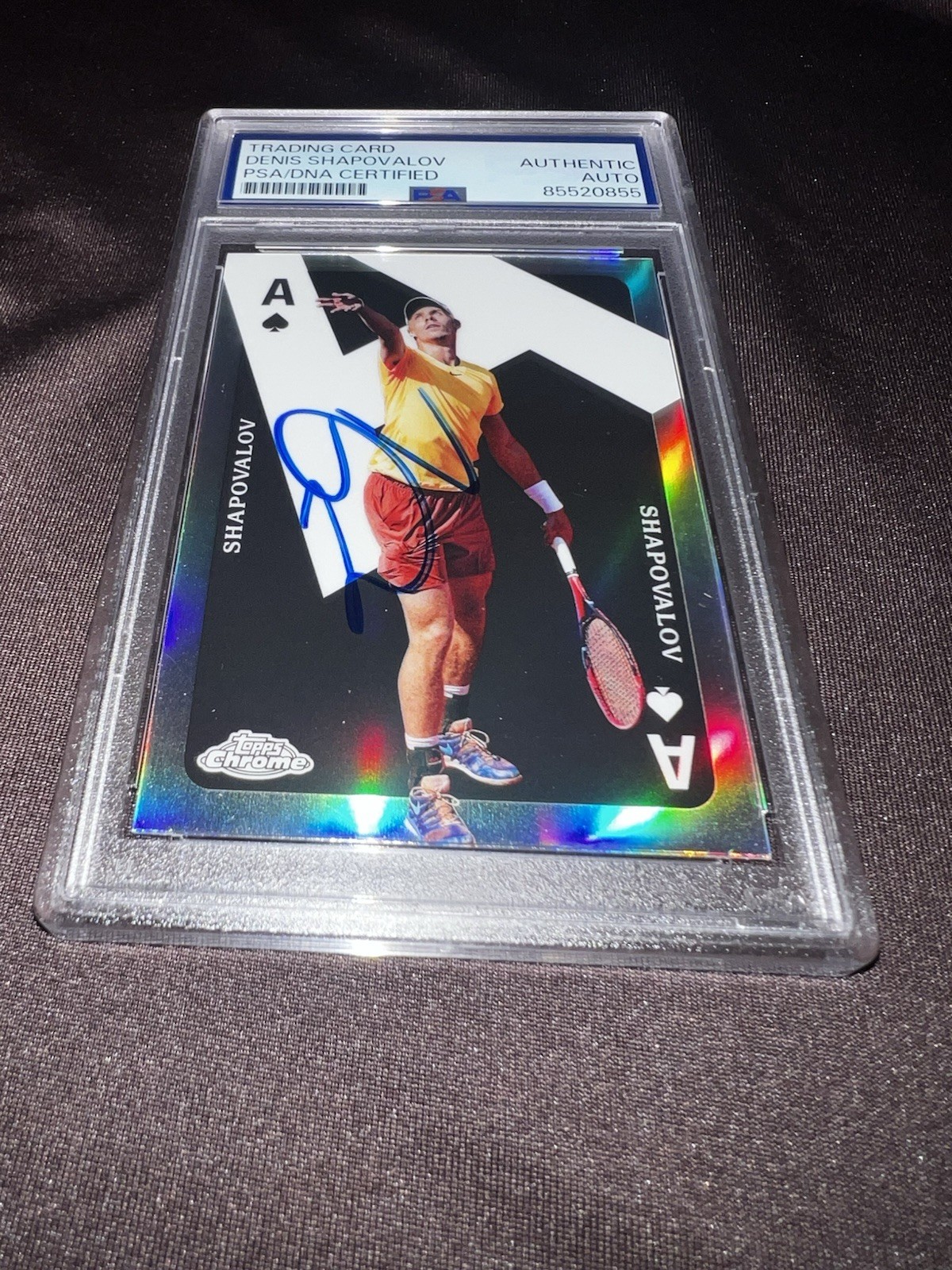Denis Shapovalov Signed 2024 Topps Chrome Tennis Trading Card Aces PSA/DNA