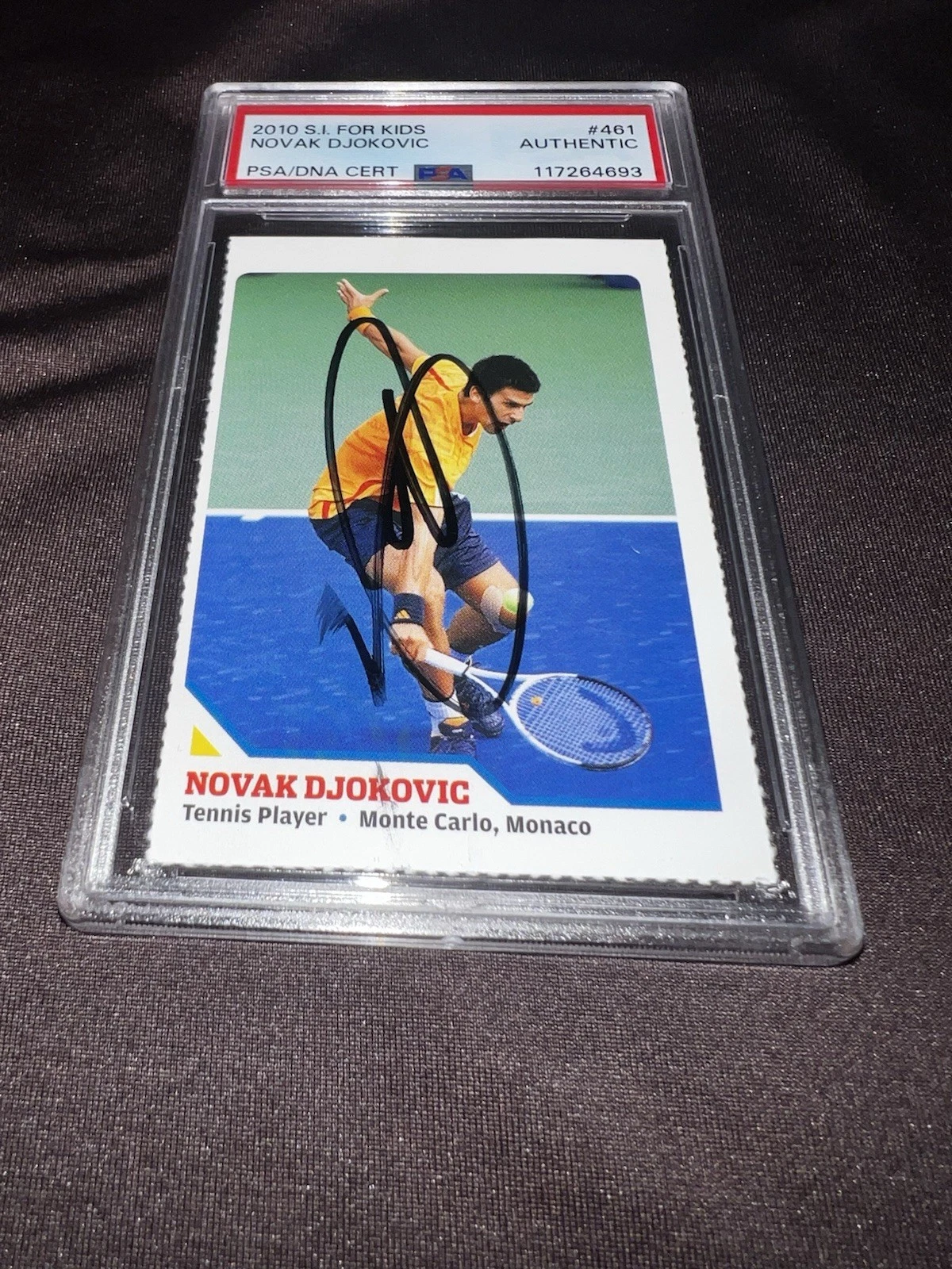 Novak Djokovic Signed 2010 S.I. For Kids Tennis Trading Card Legend PSA/DNA