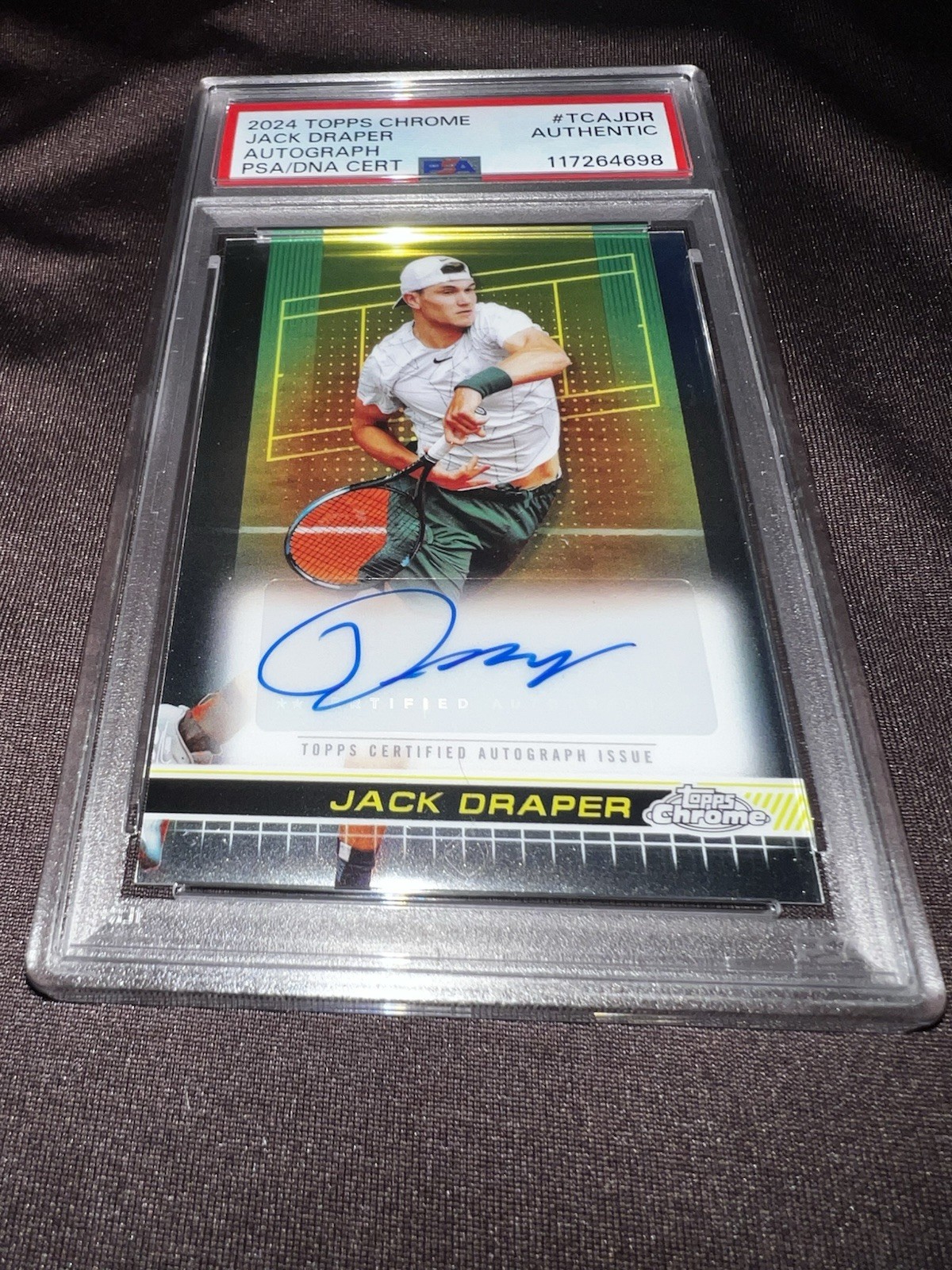 Jack Draper Signed 2024 Topps Chrome Certified Autograph Trading Card PSA/DNA