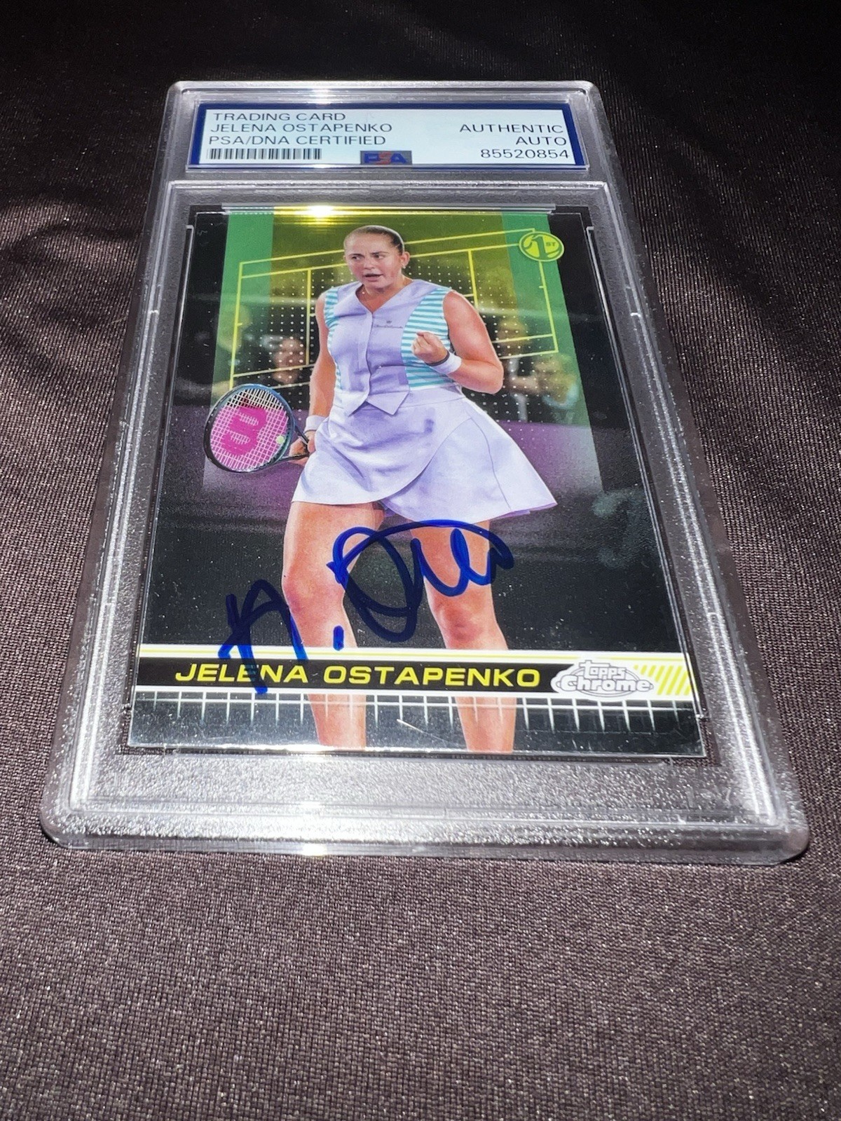 Jelena Ostapenko Signed 2024 Topps Chrome Tennis Trading Card Rookie RC PSA/DNA