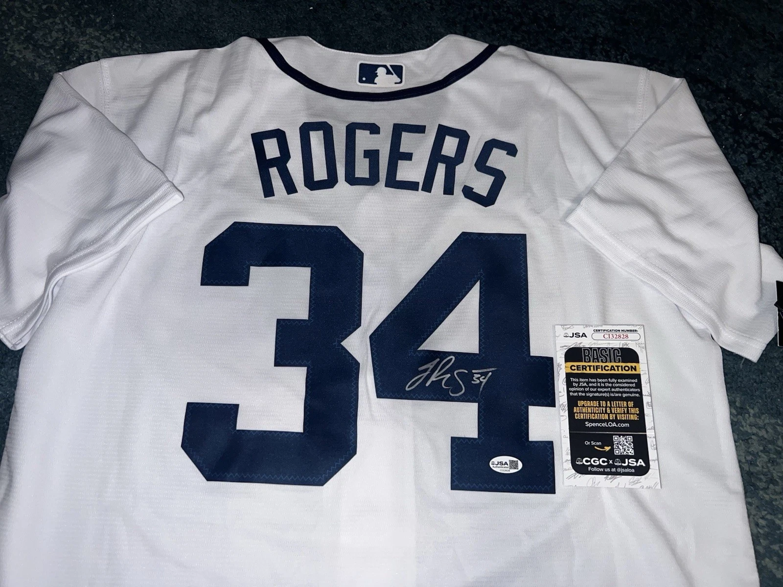 Jake Rogers Signed Detroit Tigers Jersey Superstar Slugger JSA Auth