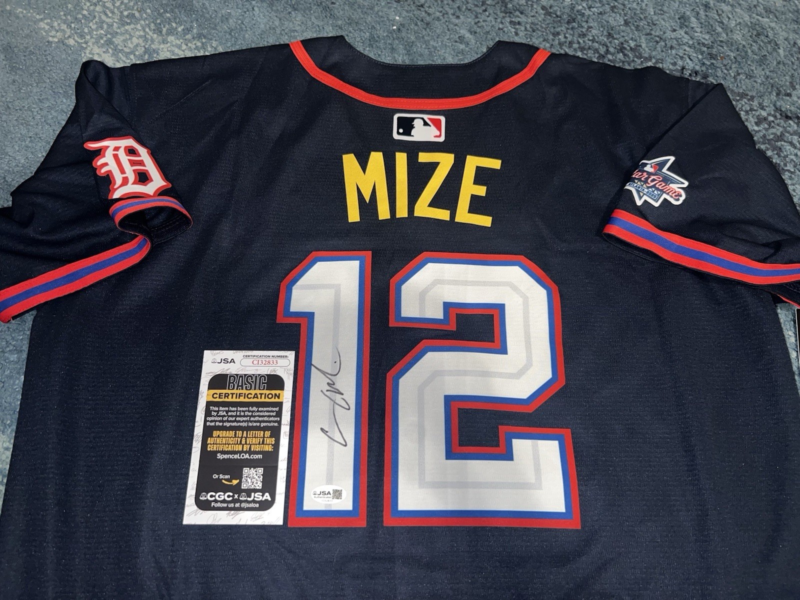 Casey Mize Signed 2025 All Star Jersey Superstar Detroit Tigers JSA Auth