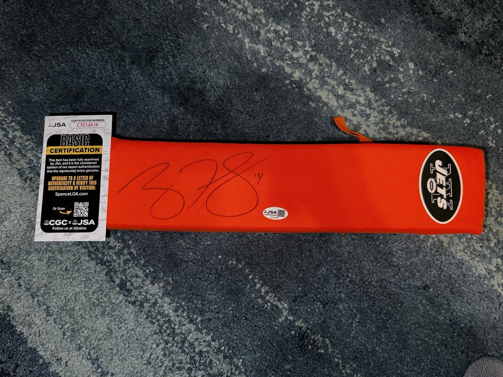 RYAN FITZPATRICK SIGNED NFL PYLON NEW YORK JETS LEGEND SUPERSTAR JSA AUTH COLLECTIBLE MEMORABILIA