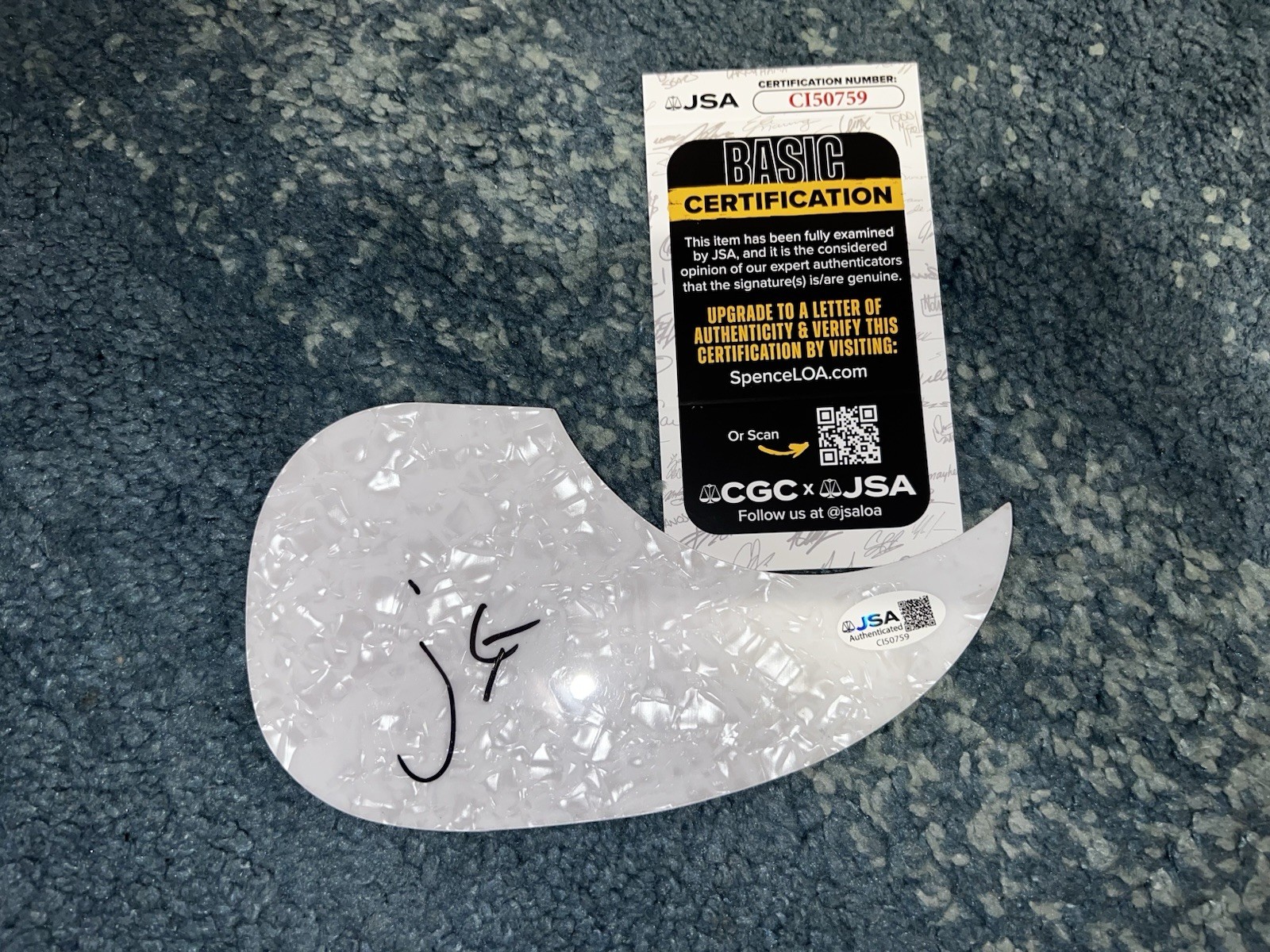 Jeremiah Fraites Signed Acoustic Pickguard The Lumineers Legend JSA Auth