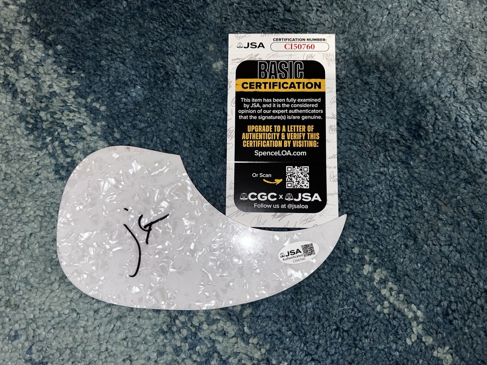 Jeremiah Fraites Signed Acoustic Pickguard The Lumineers Legend JSA Auth #2