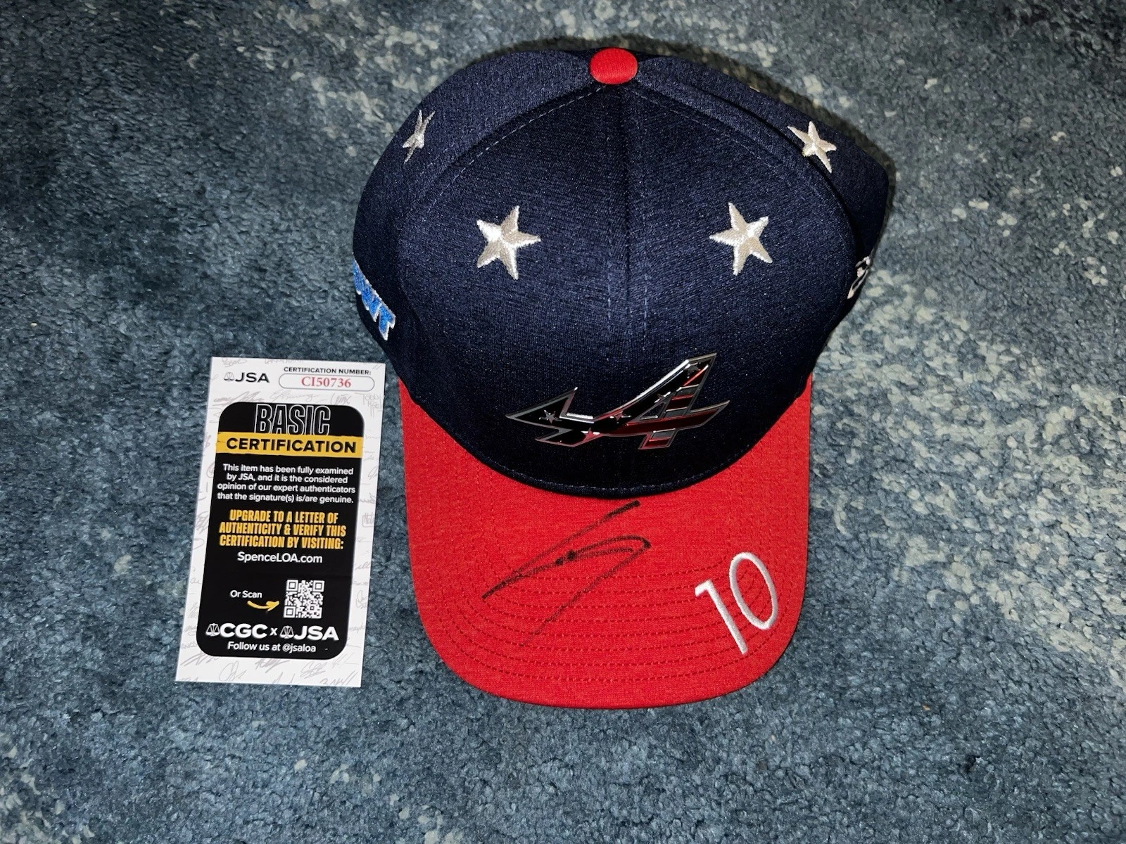 Pierre Gasly Signed 2025 LAs Vegas GP Formula 1 Alpine Racing Hat #10 JSA Auth