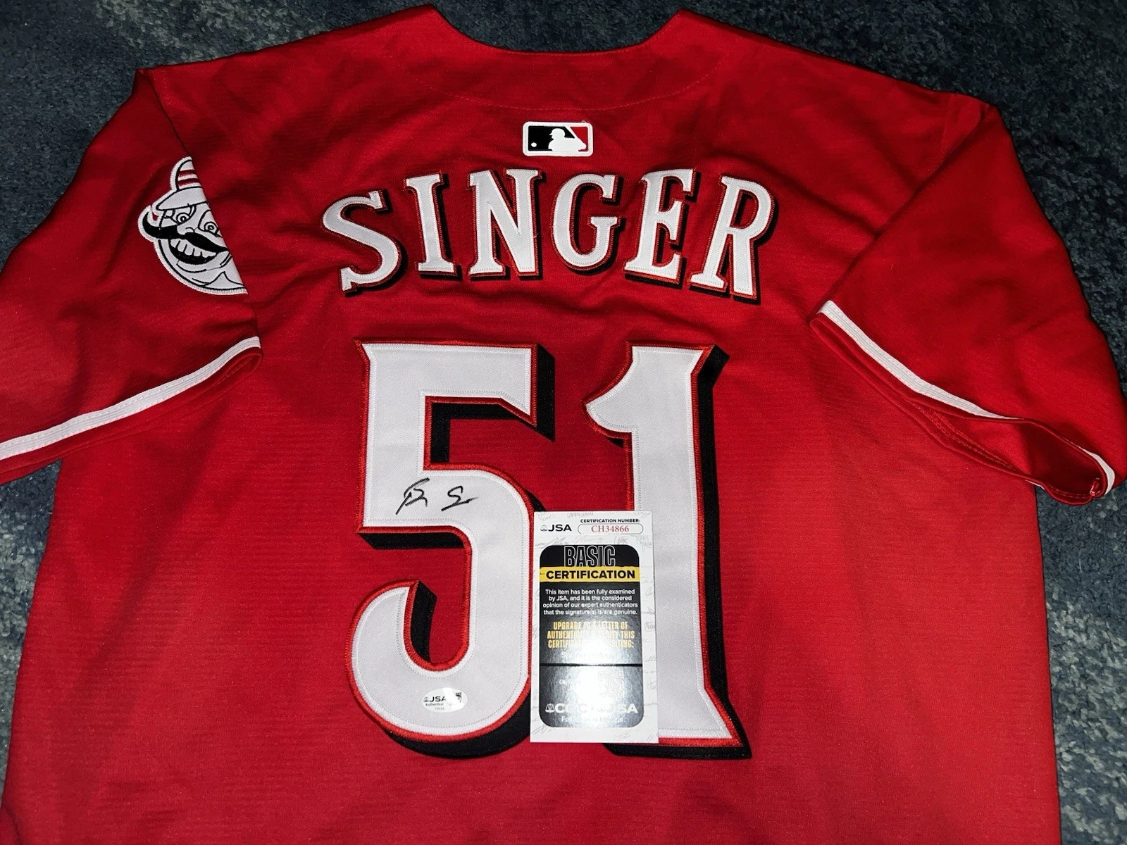 Brady Singer Signed Cincinnati Reds Jersey Superstar Ace JSA Auth #3