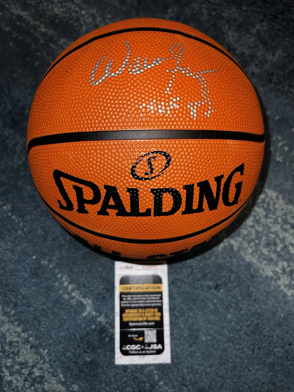 Walt Frazier Signed Spalding All Star Basketball New York Knicks HOF 87 JSA Auth