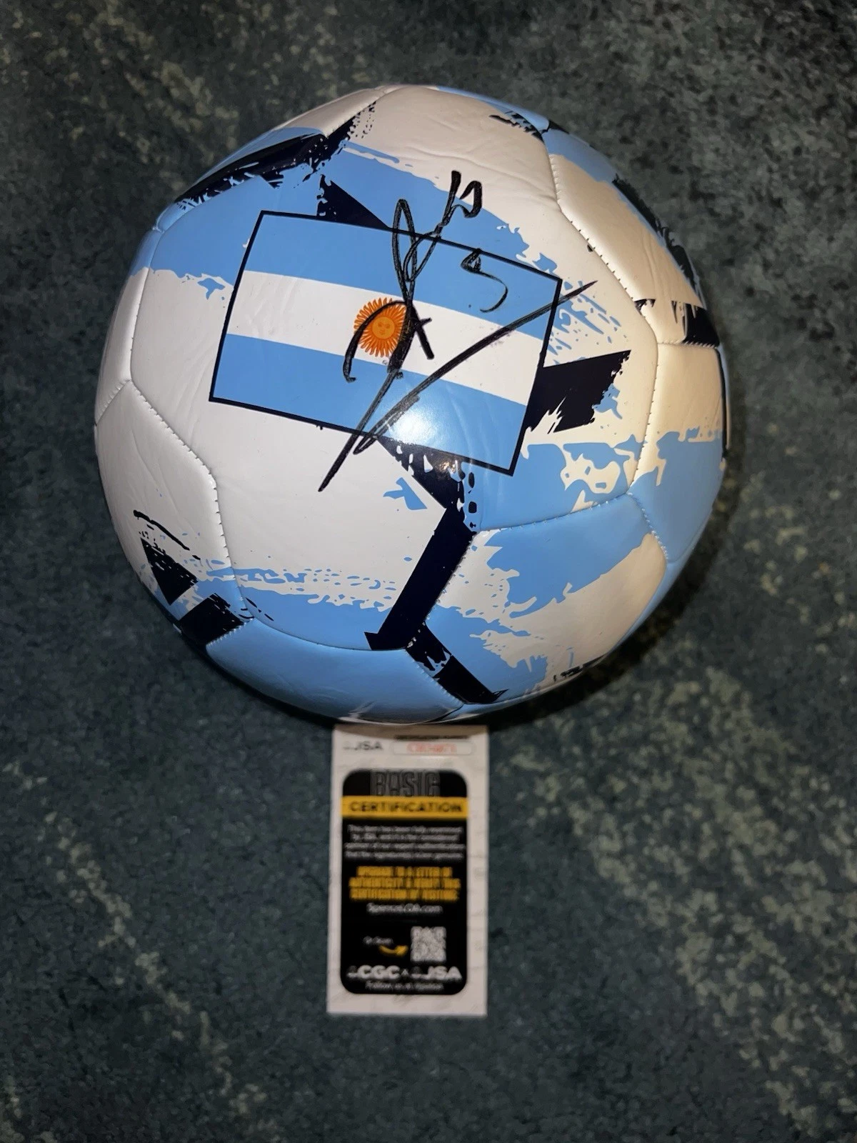 Leandro Paredes Signed Official Argentina Soccer Ball World Cup Champs JSA Auth