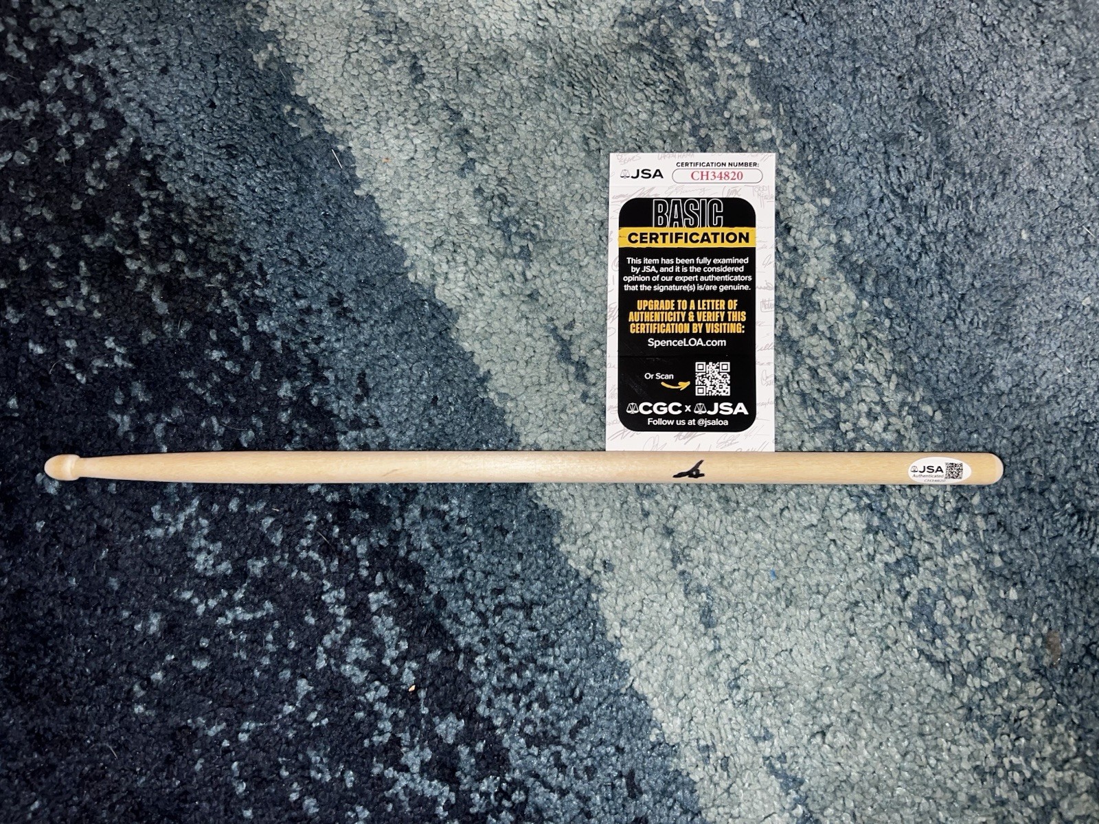 ANDY HURLEY SIGNED DRUMSTICK FALL OUT BOY DRUMMER LEGEND JSA AUTH #4 COLLECTIBLE MEMORABILIA