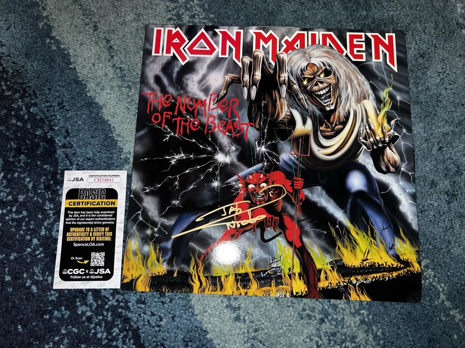 Nicko McBrain Signed Iron Maiden Vinyl The Number Of The Beast Drummer JSA Auth