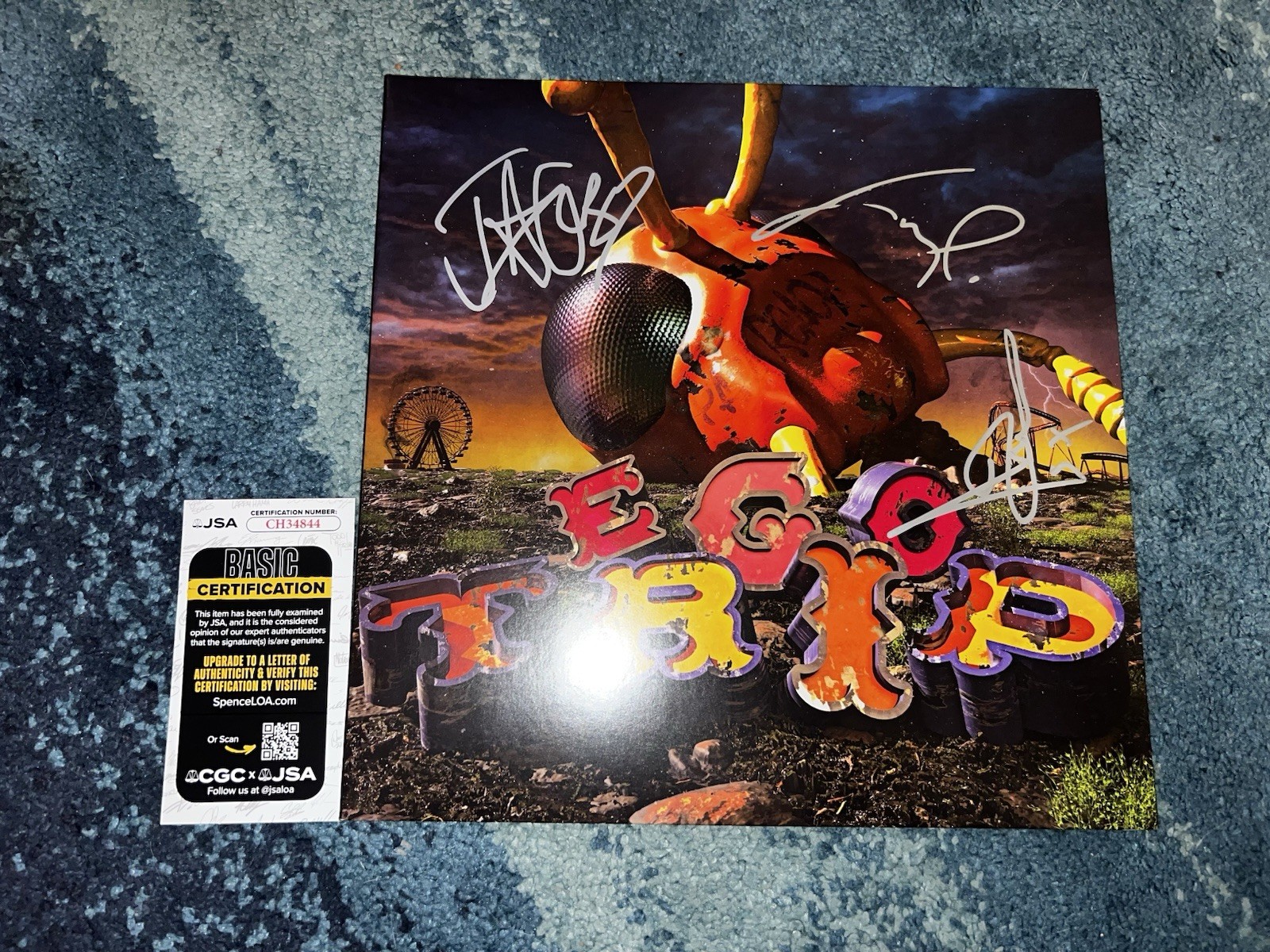Jacoby Shaddix, Tobin Esperance & Tony Palermo Signed Papa Roach Vinyl JSA Auth